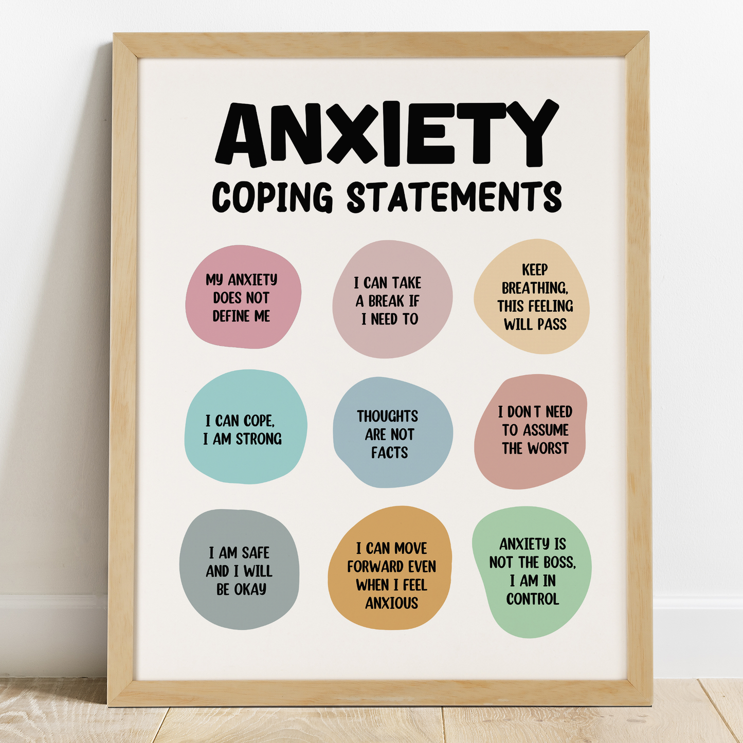 Anxiety Coping Statements Poster