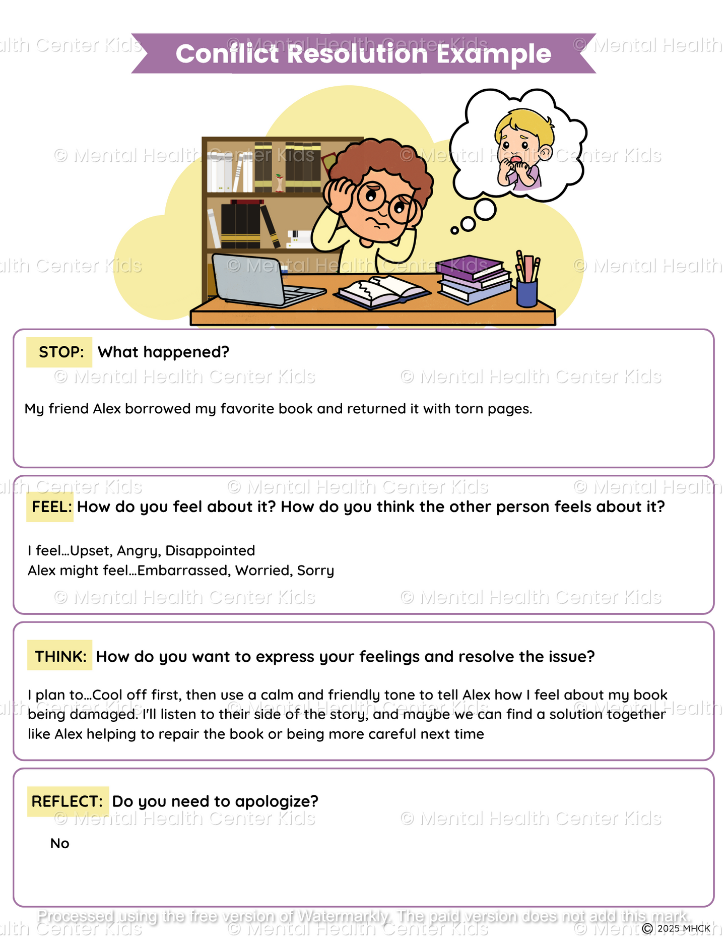 conflict resolution worksheets pdf