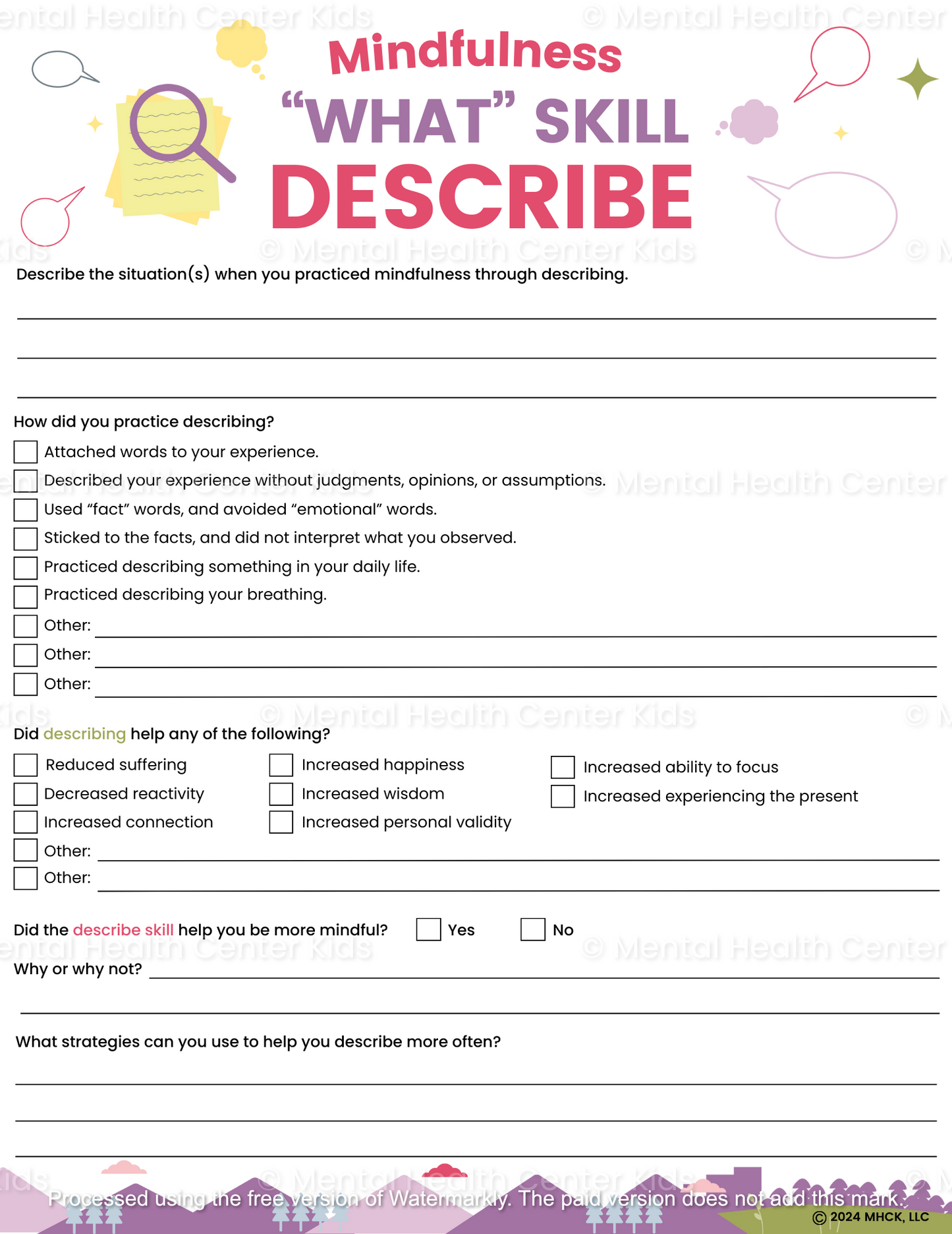 dbt what skill worksheet describe
