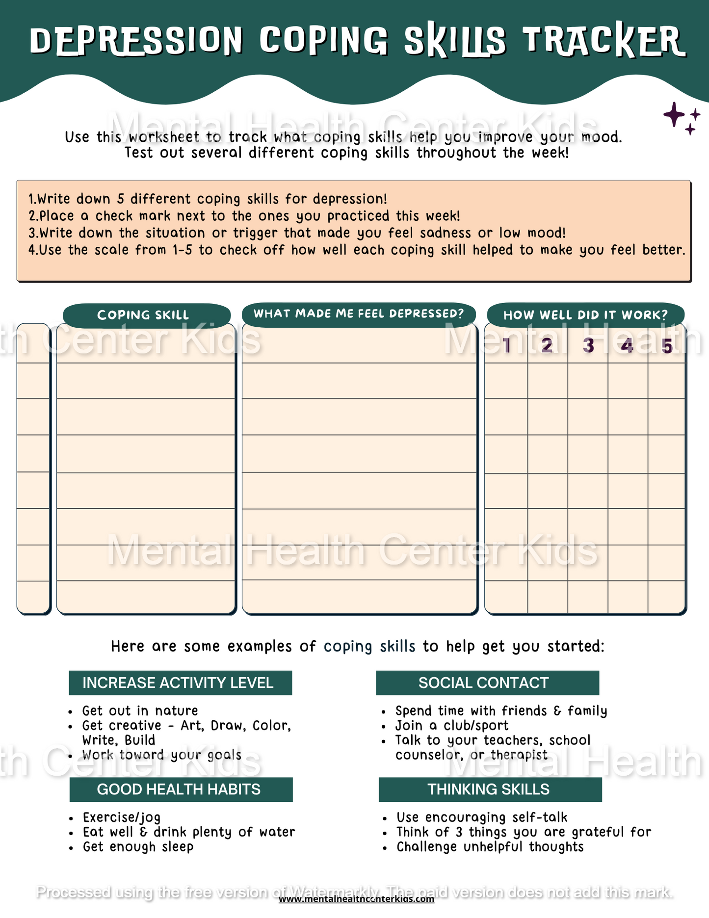 Depression Coping Skills Tracker