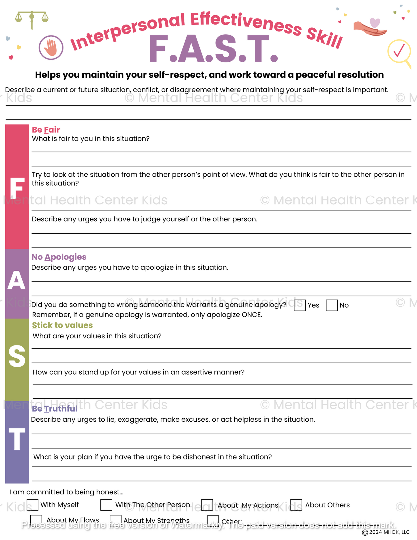 fast dbt skill worksheet