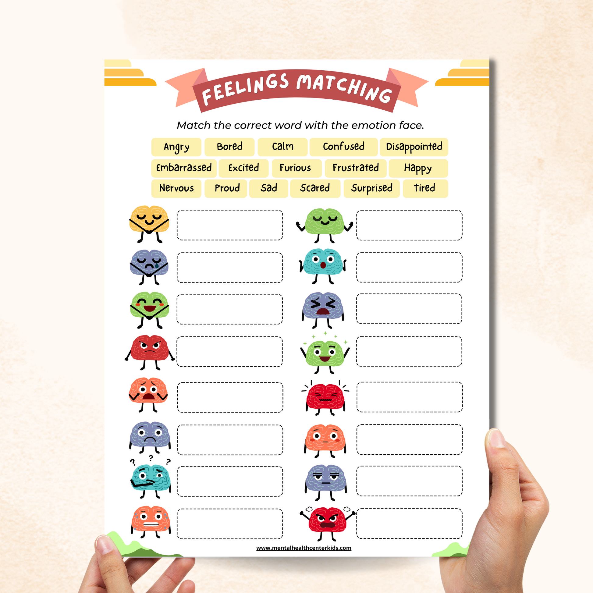 Matching Emotions Worksheet