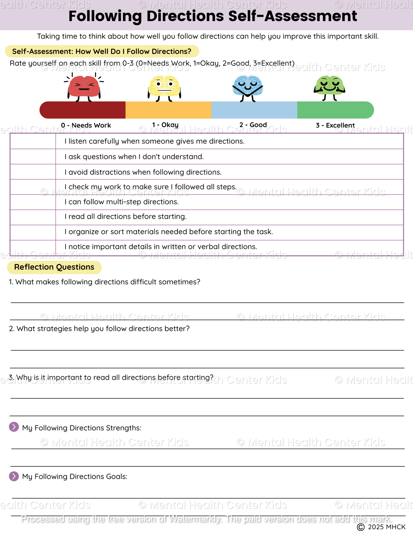 following directions worksheet pdf