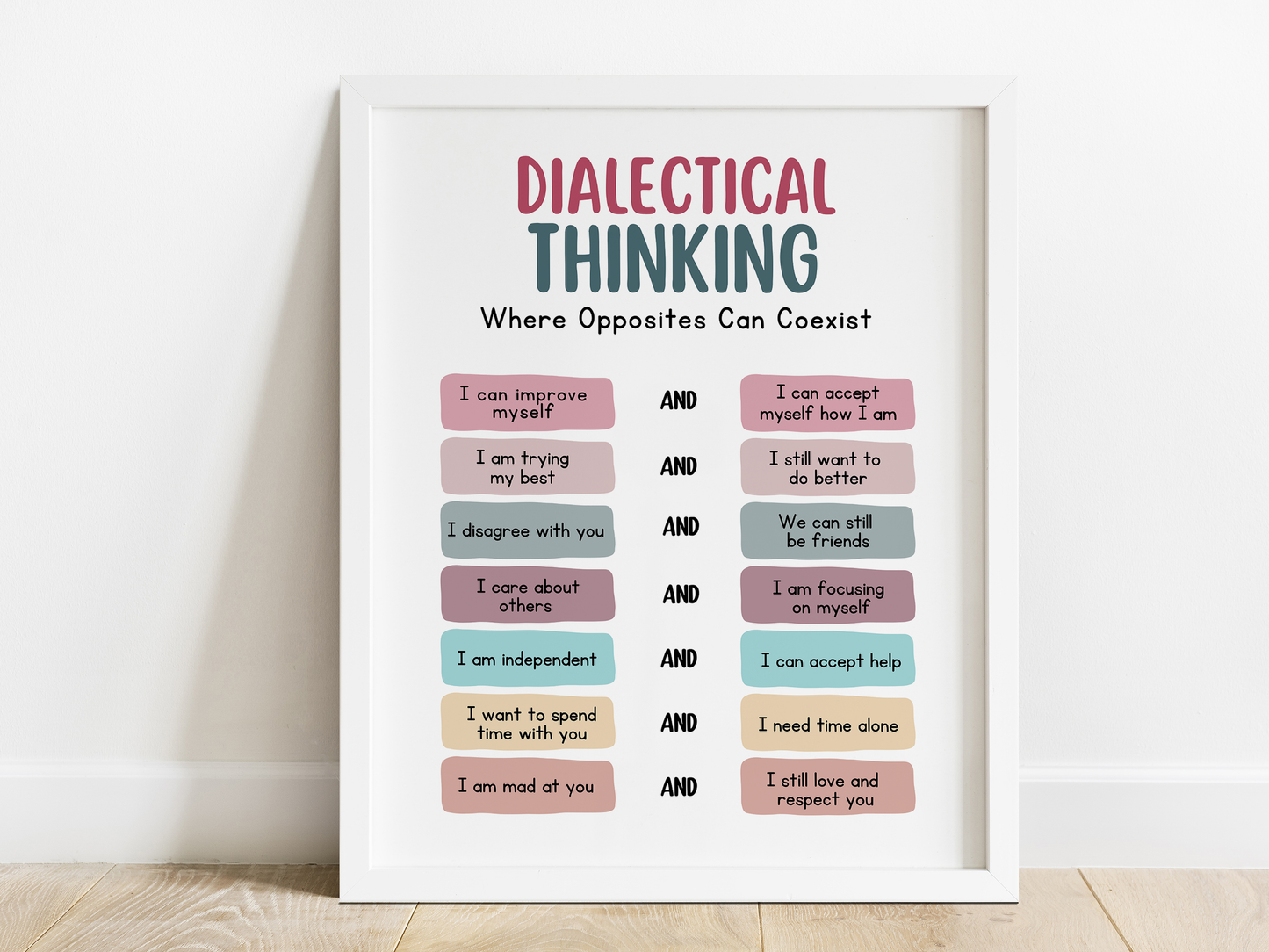 dialectical thinking dbt poster
