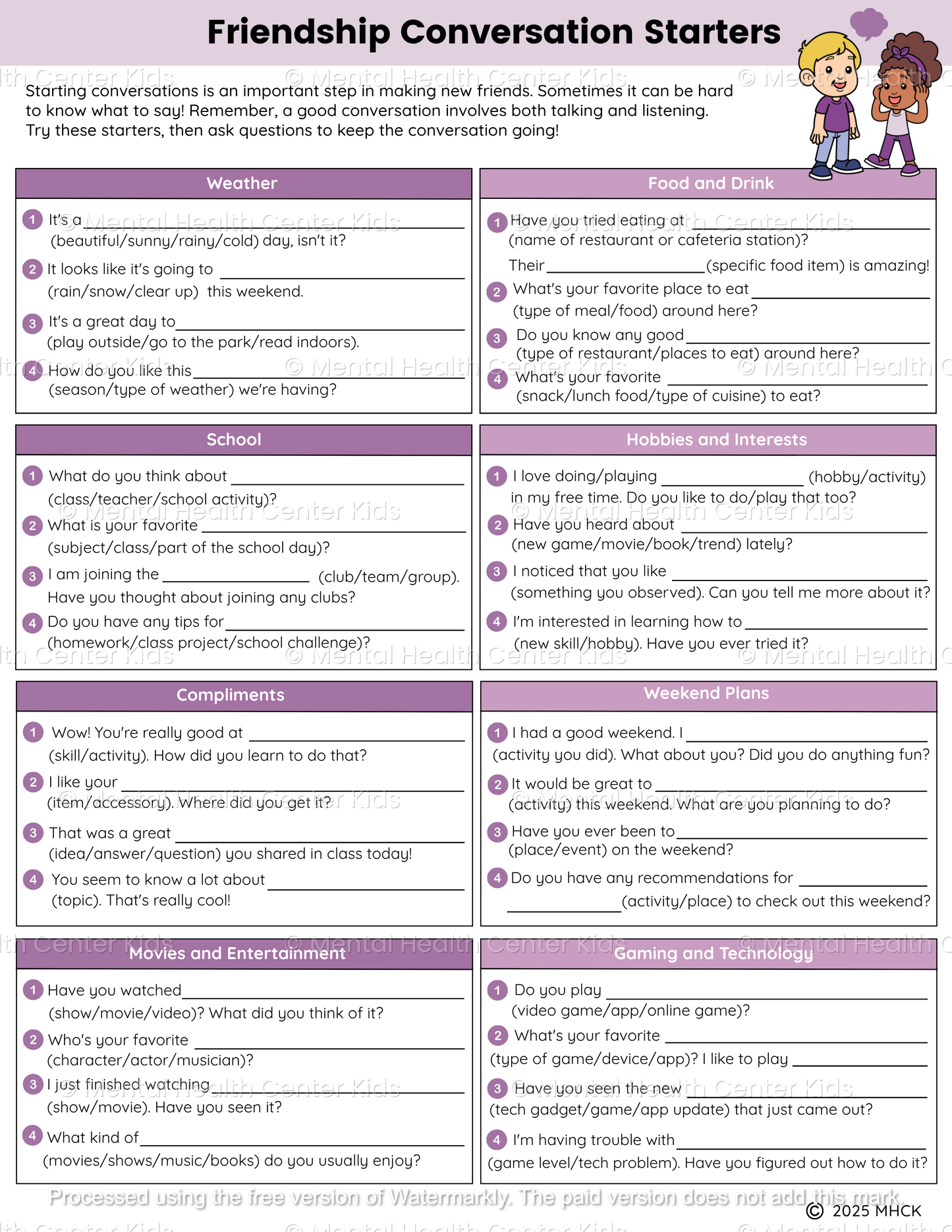 conversation starters for kids