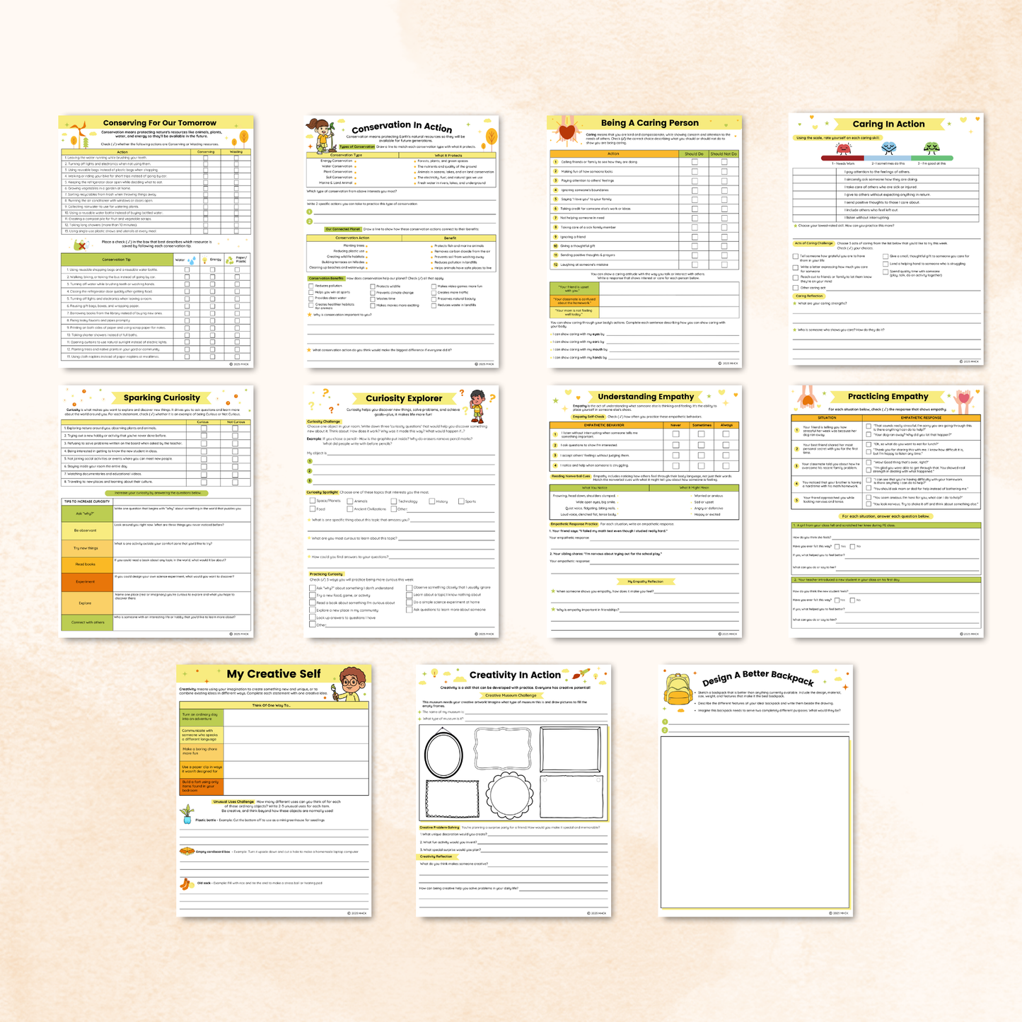 Character Education Worksheets Bundle (73 Pages)