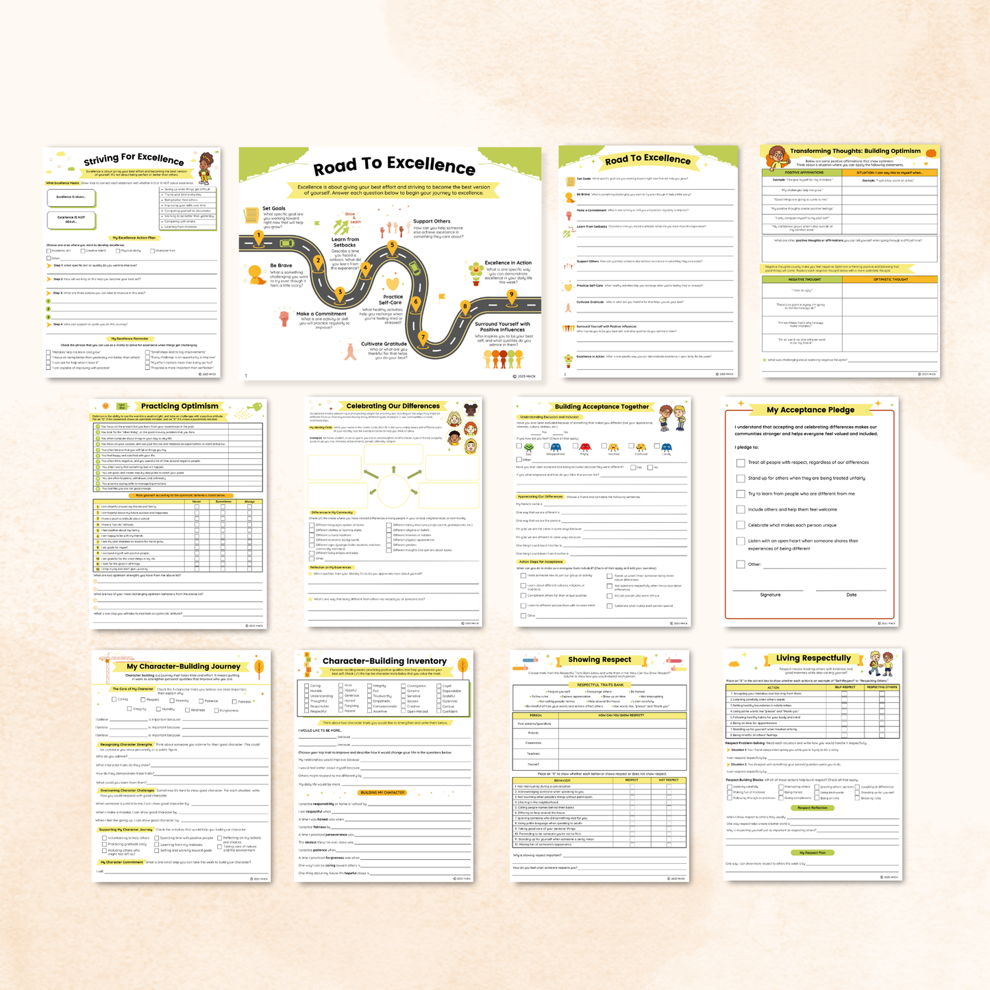 Character Education Worksheets Bundle (73 Pages)