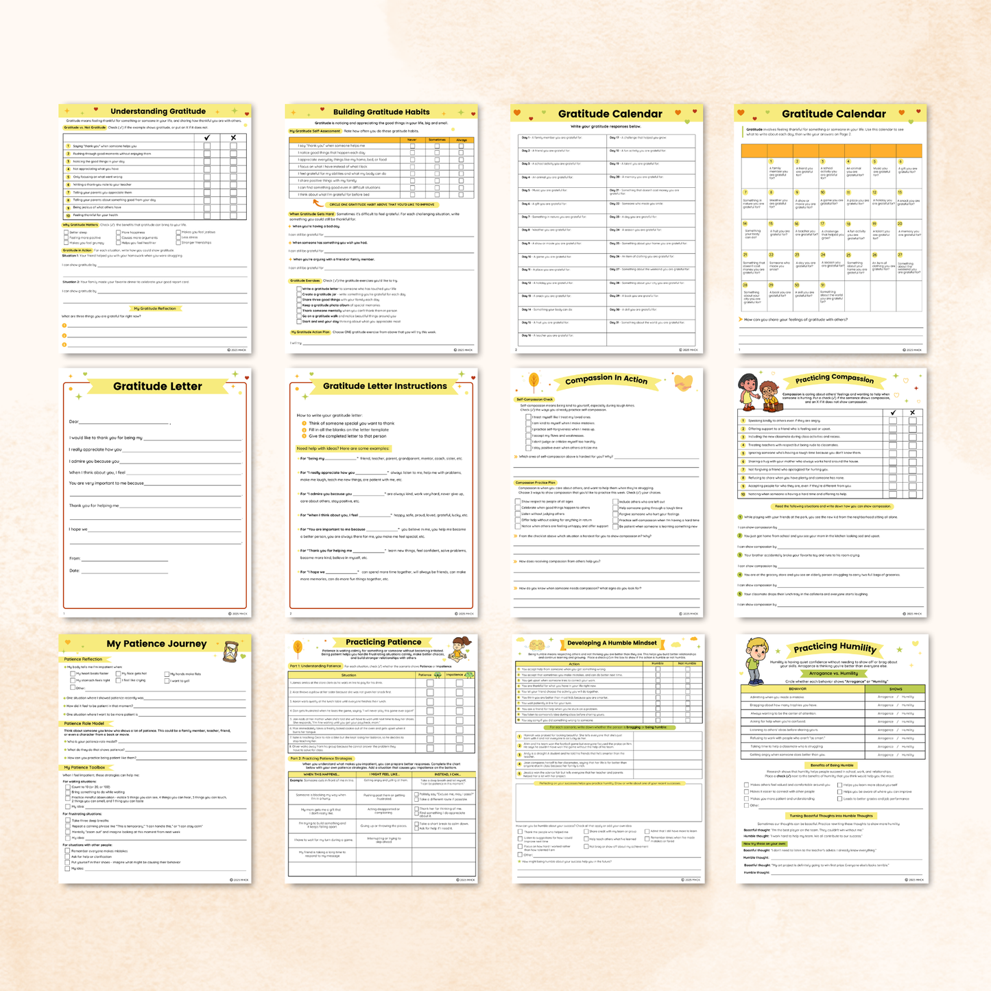 Character Education Worksheets Bundle (73 Pages)