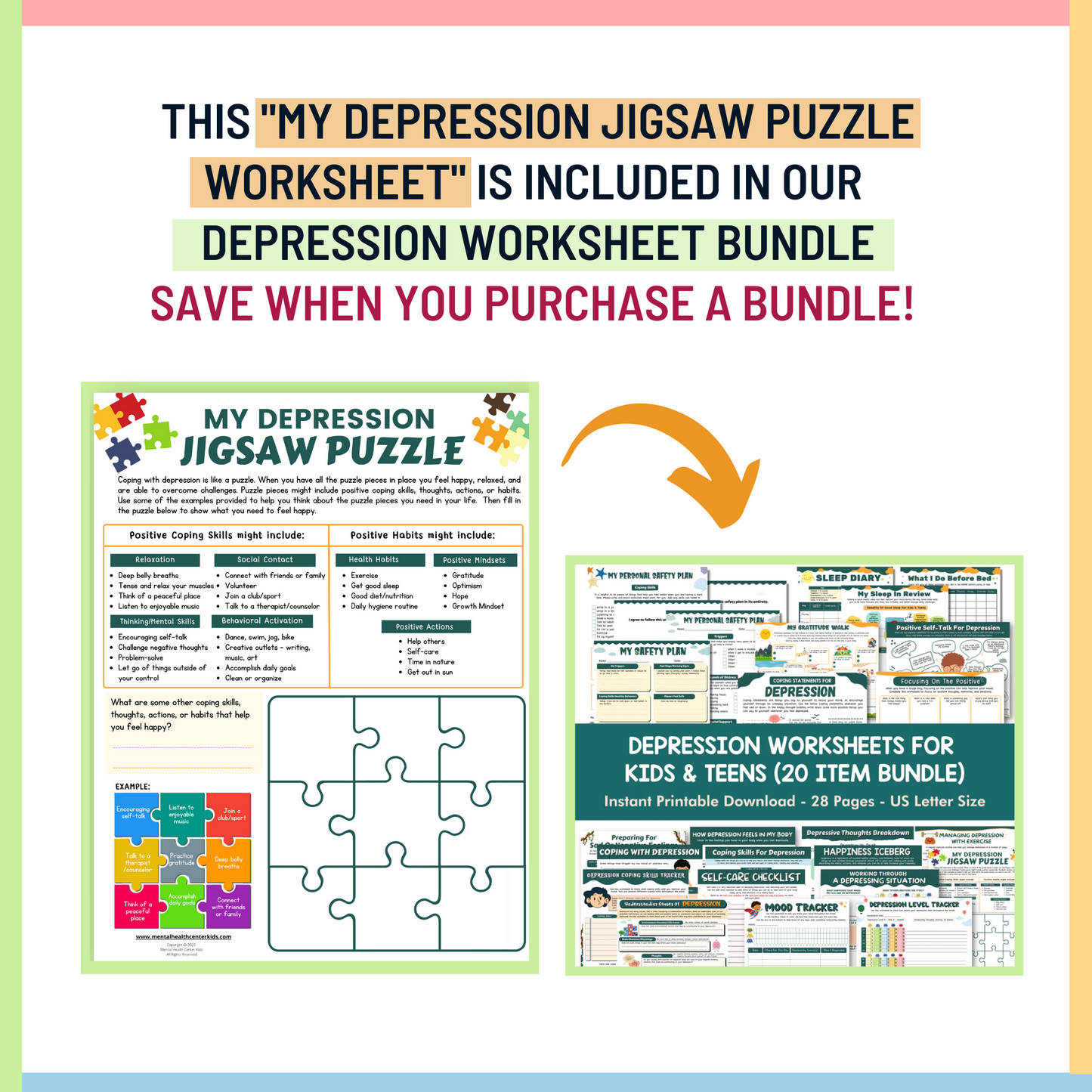My Depression Jigsaw Puzzle Worksheet