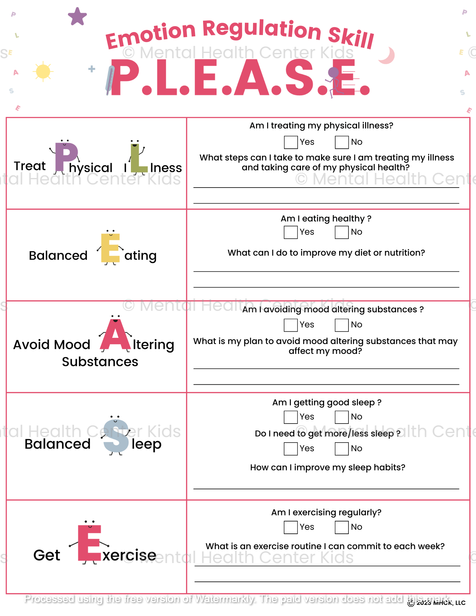 please skills dbt worksheet