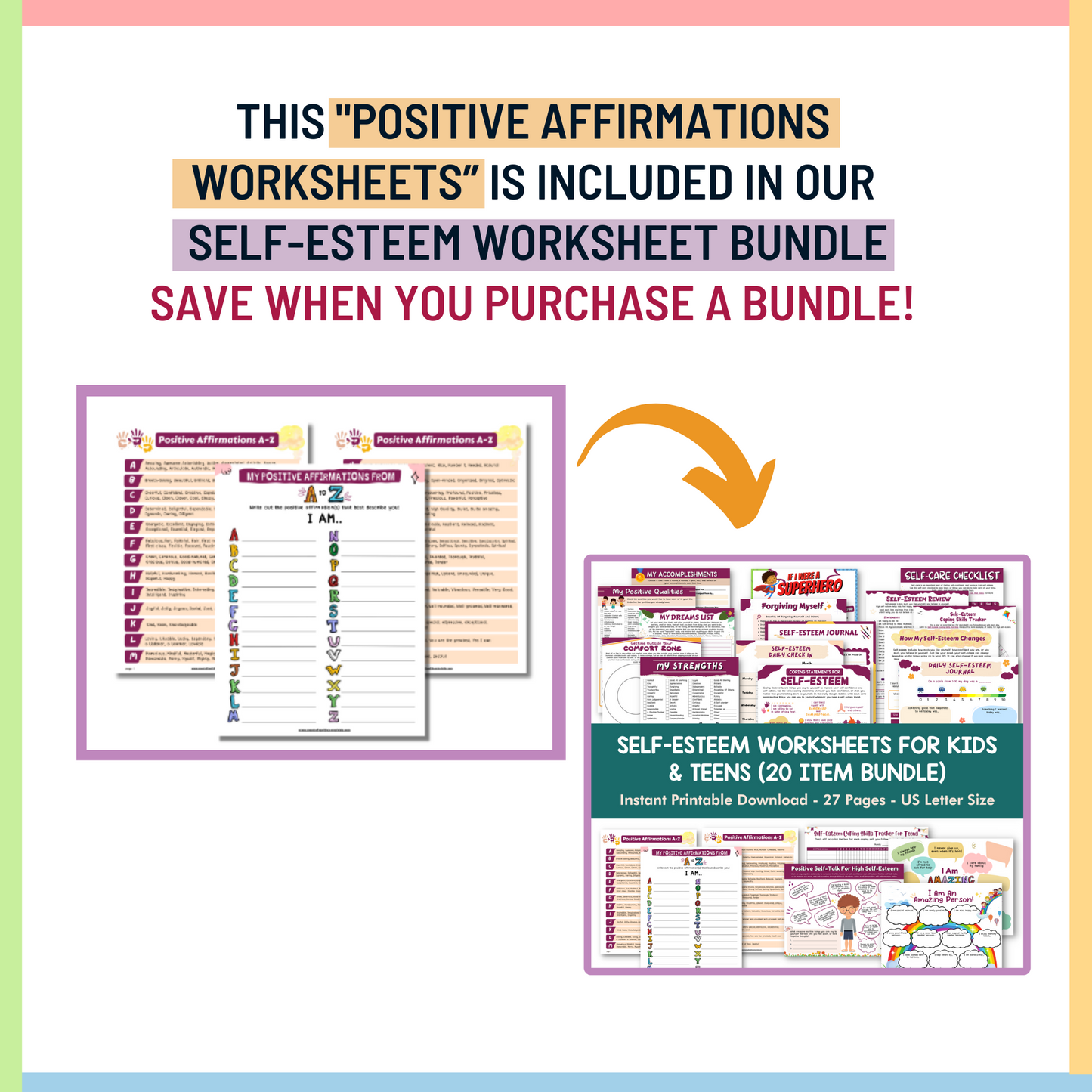 Positive Affirmations Worksheet