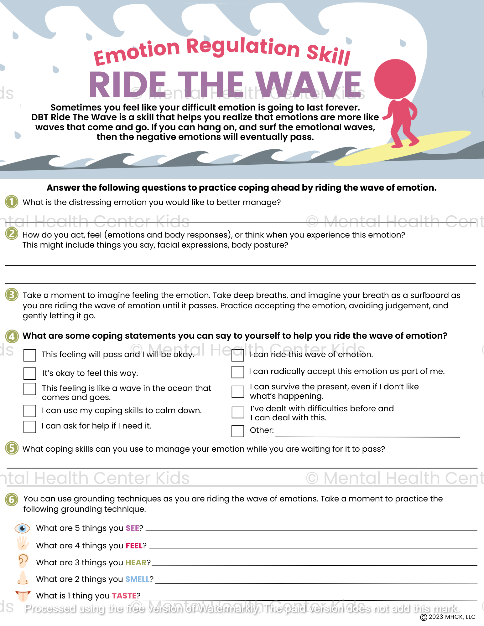 ride the wave dbt worksheet