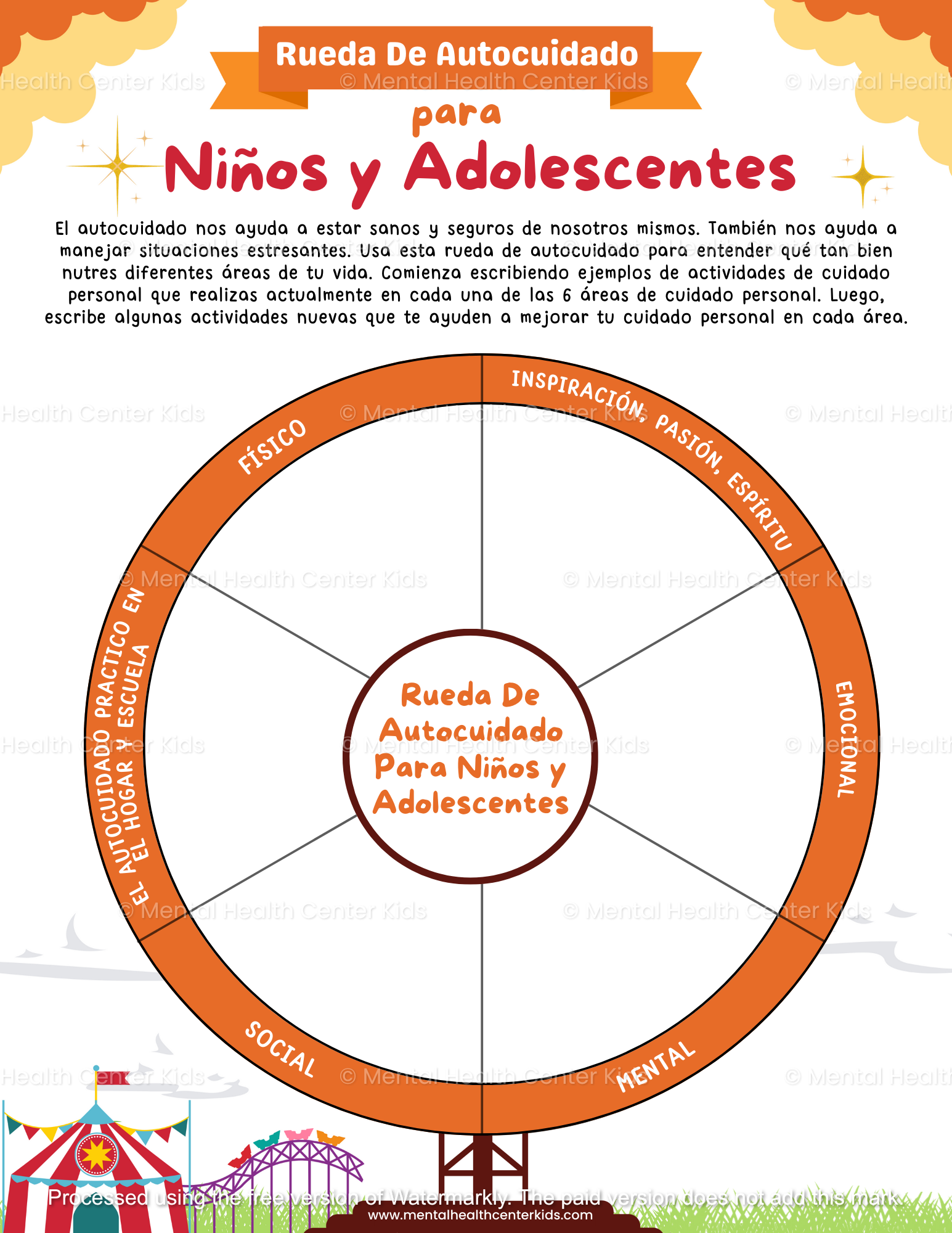 Rueda De Autocuidado Para Ninos Y Adolescentes