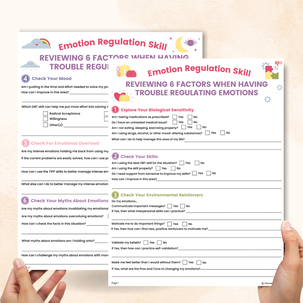 DBT What Makes It Hard To Regulate Emotions Worksheet – Mental Health ...
