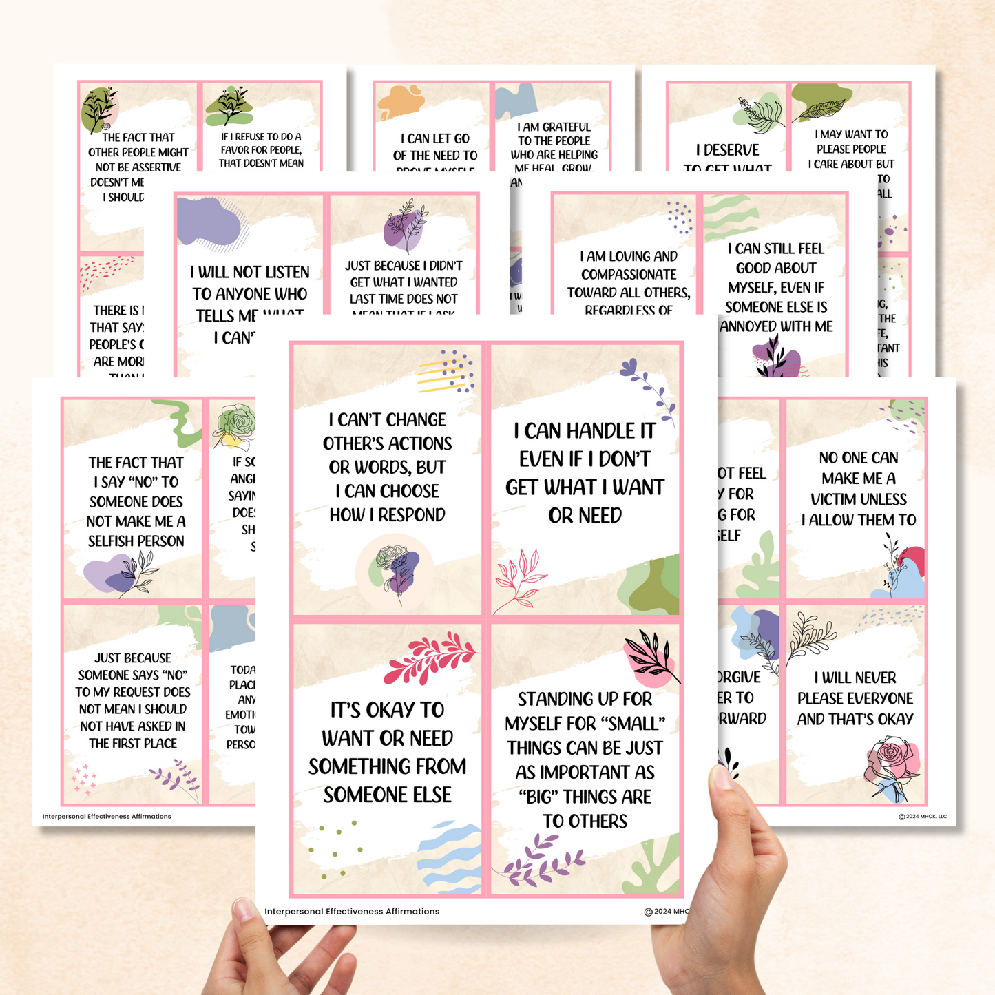interpersonal effectiveness dbt affirmation cards