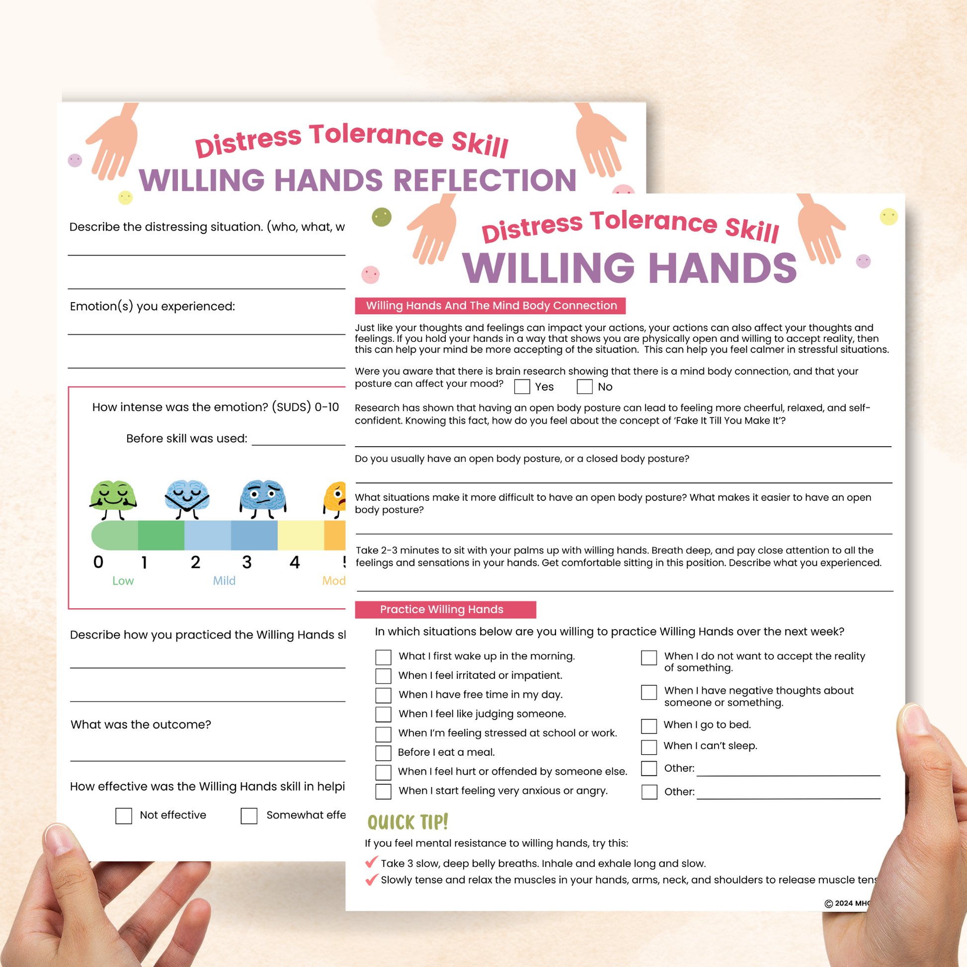 dbt willing hands worksheet