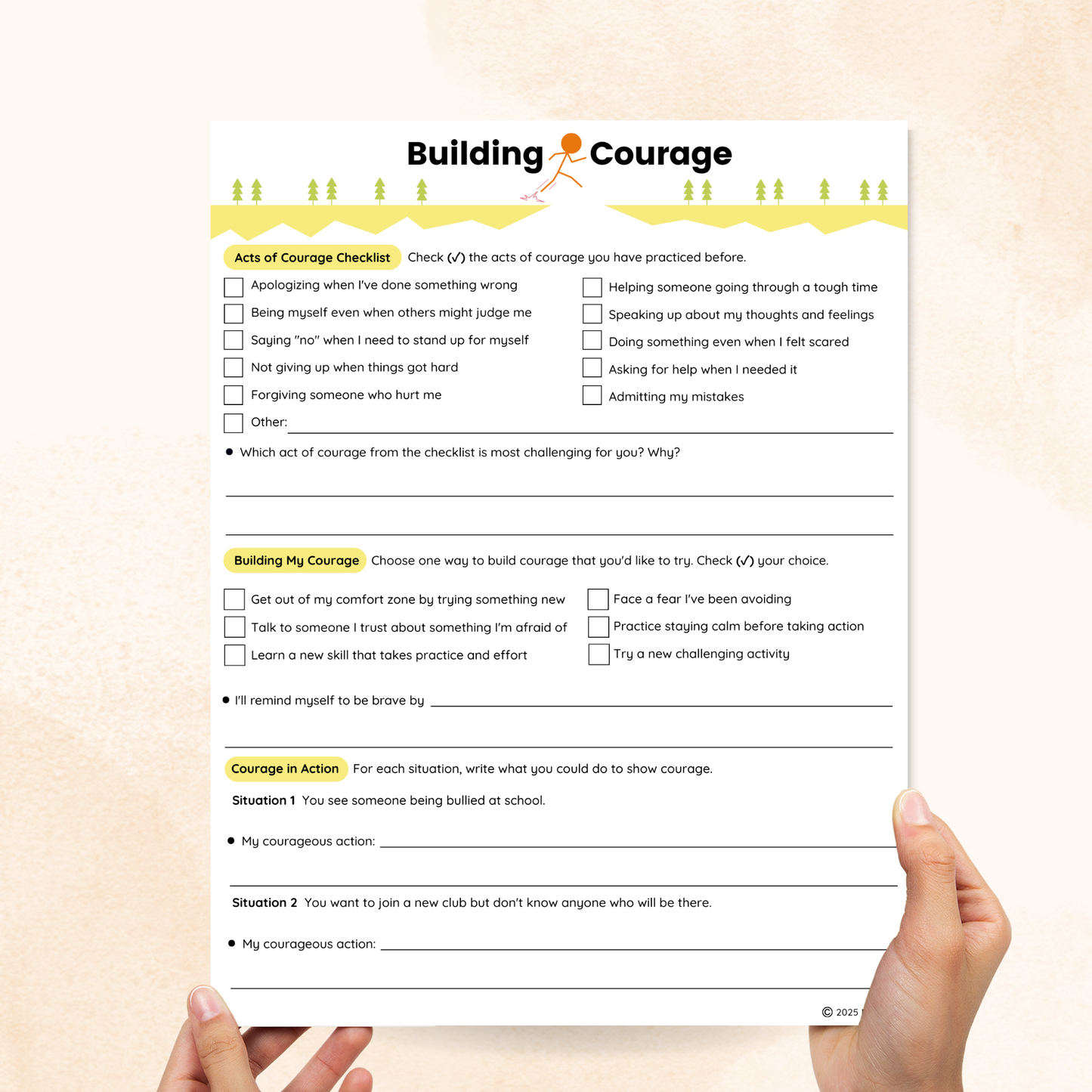 courage worksheet
