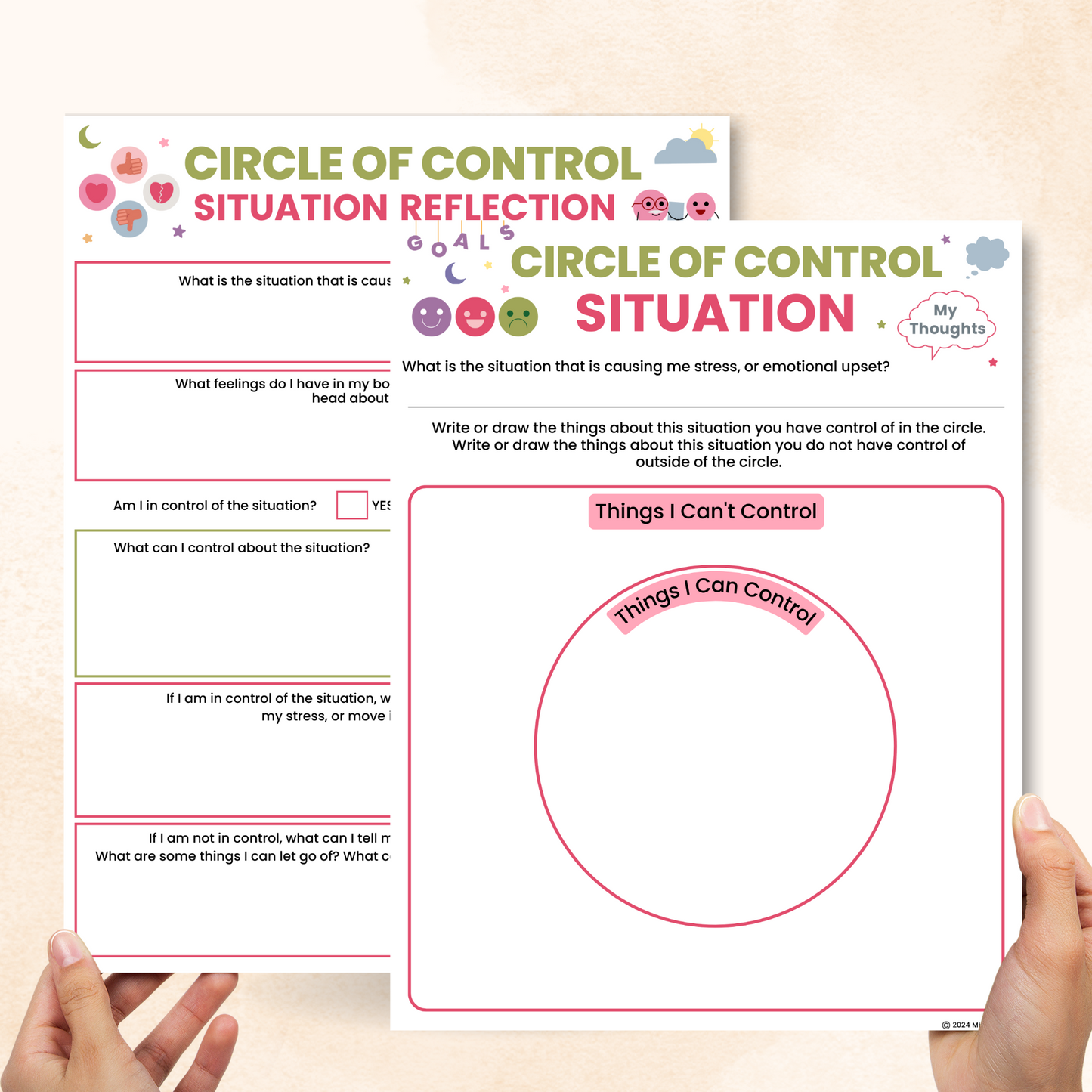 circle of control situation worksheets 2 pages