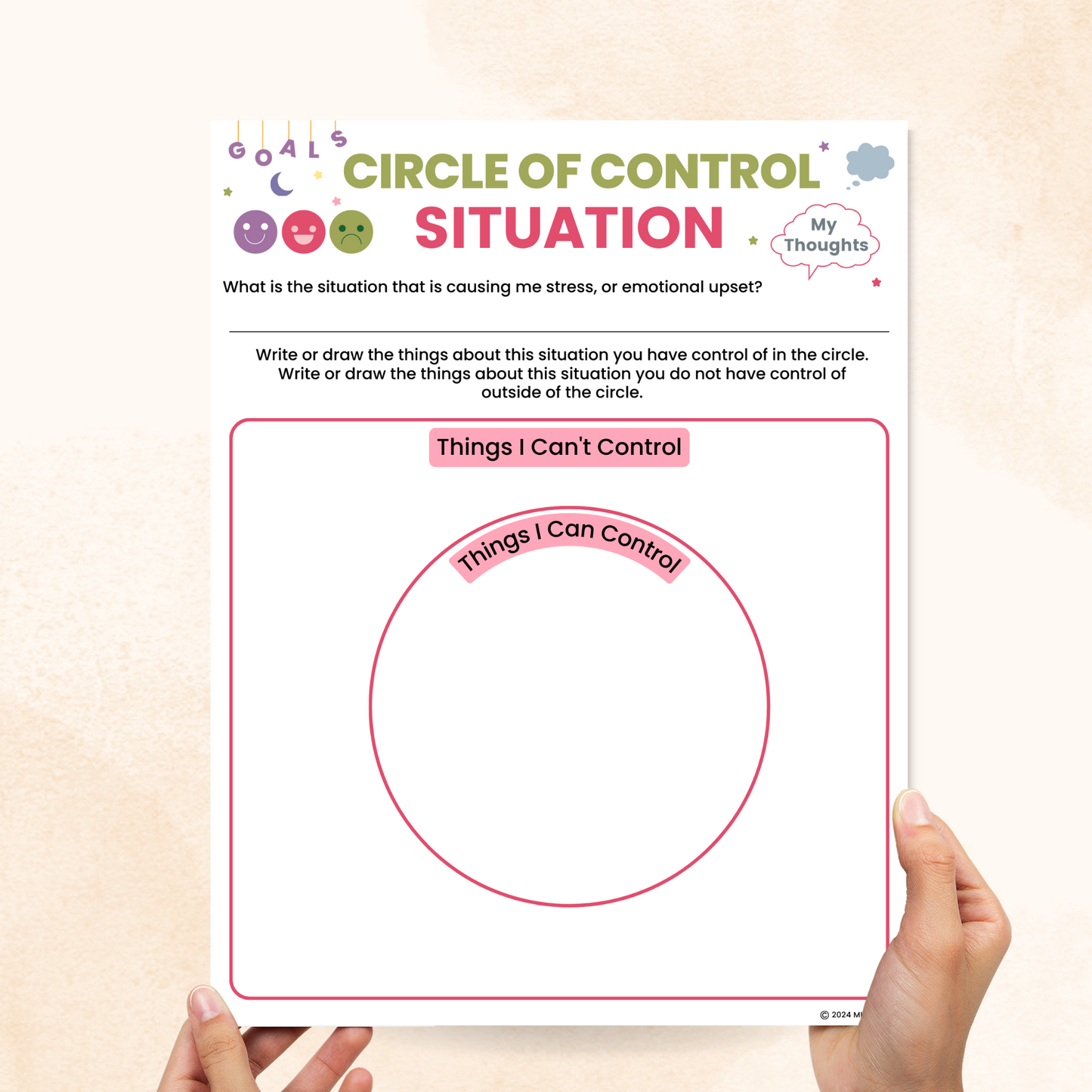 circle of control worksheets