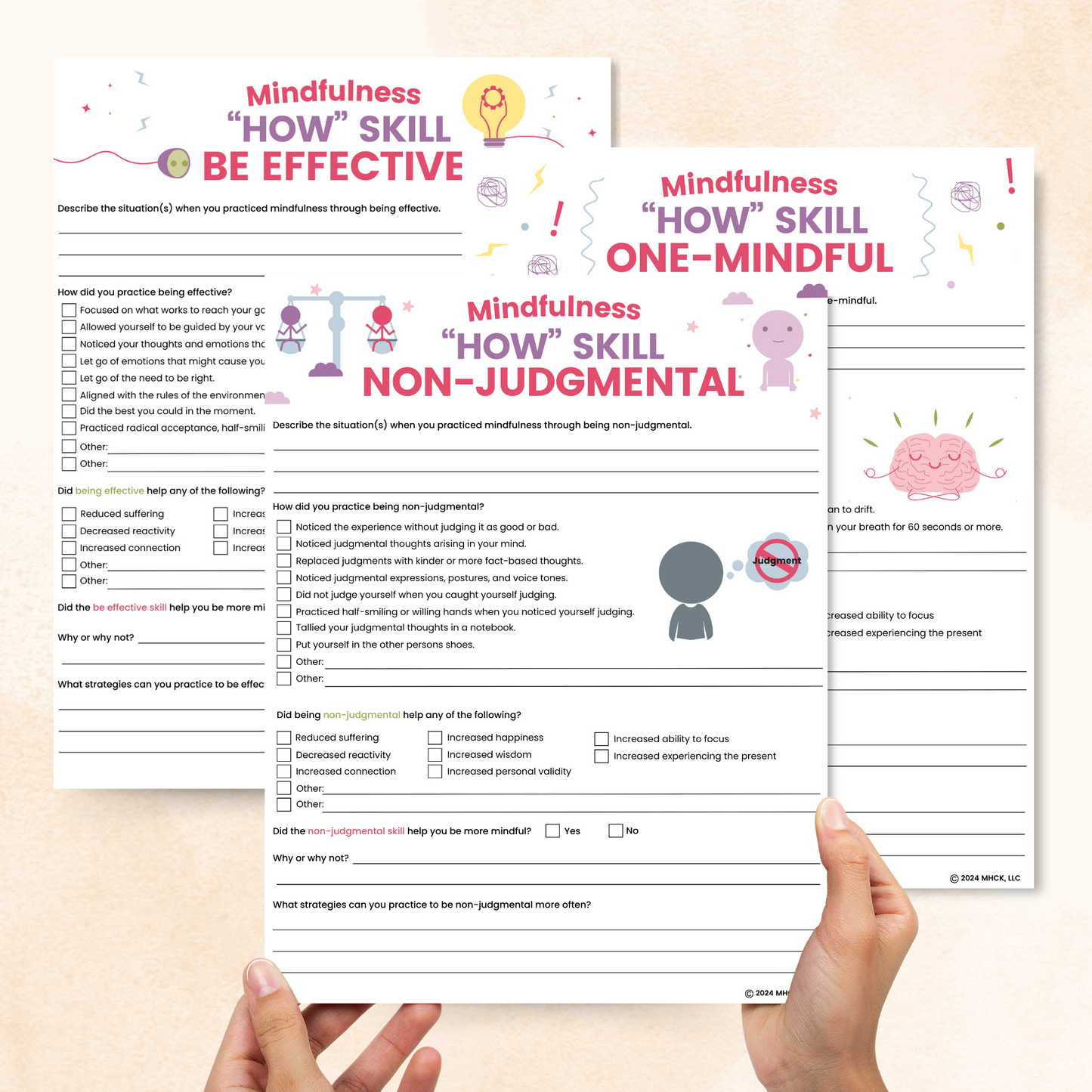 dbt mindfulness how skills worksheets