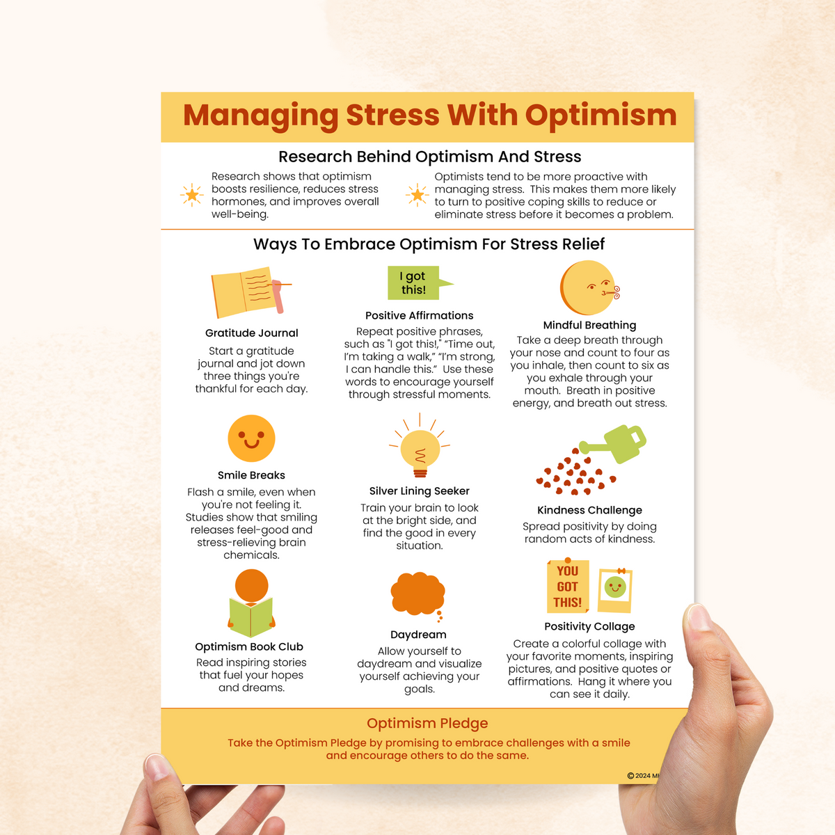 Managing Stress With Optimism Handout – Mental Health Center Kids