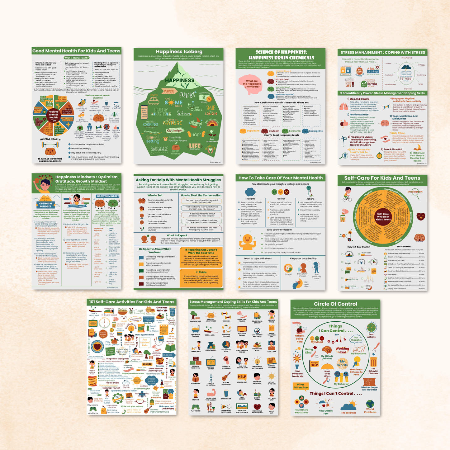 mental health worksheets bundle