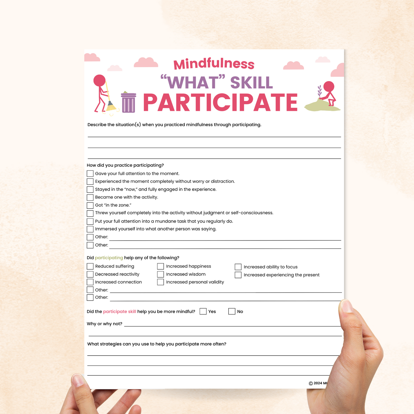 dbt what skill worksheet participate