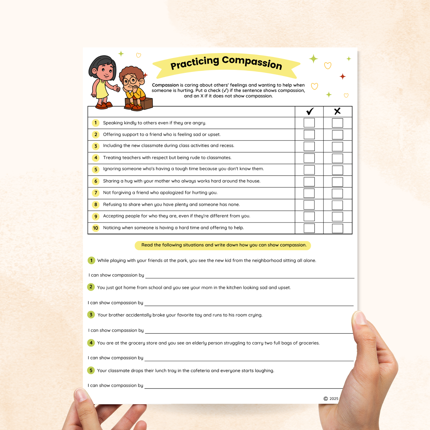 compassion worksheet