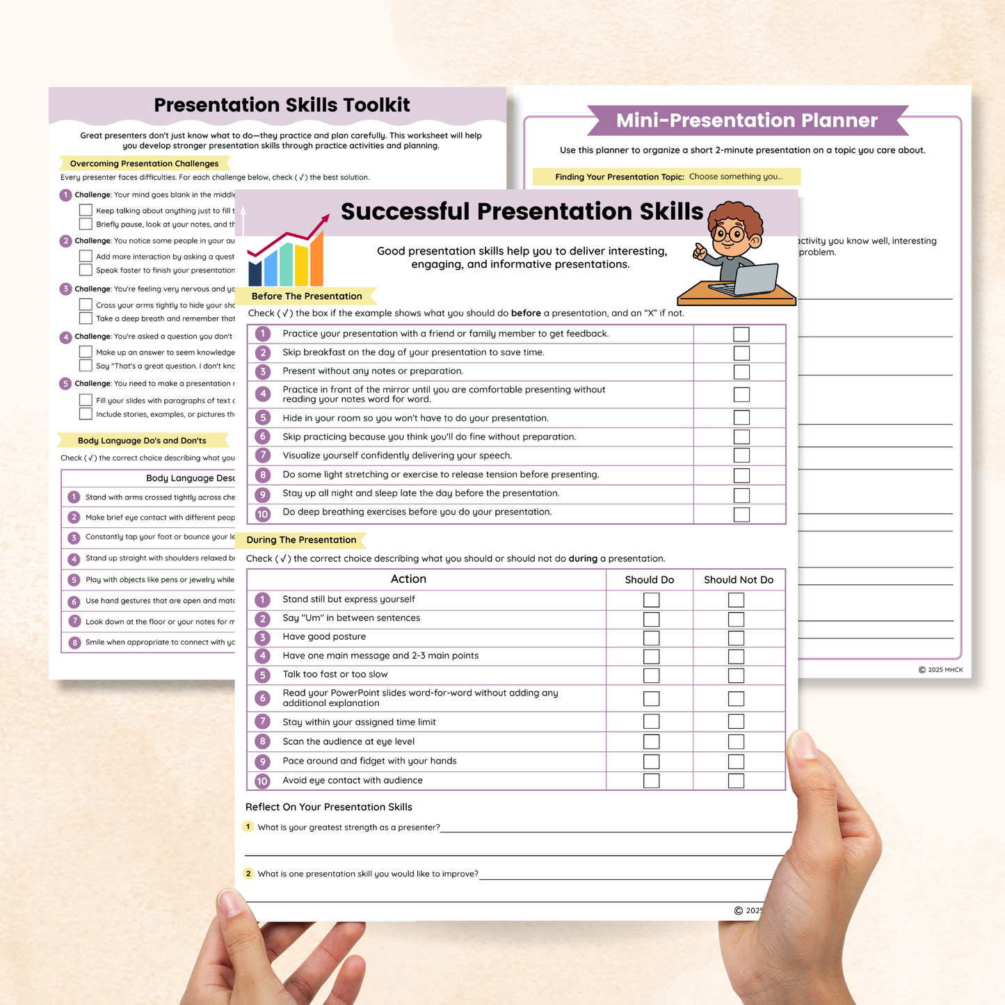 presentation skills worksheets