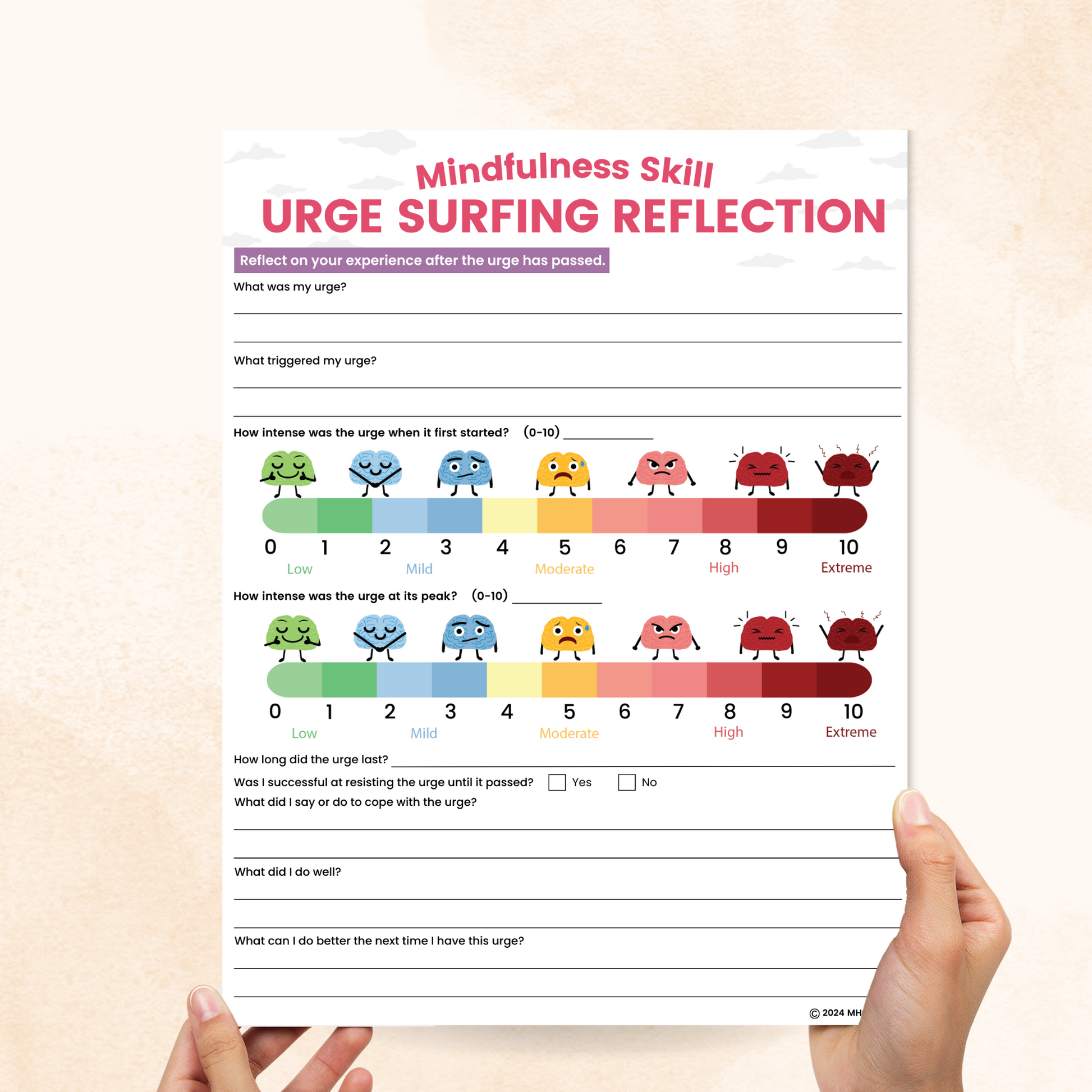 urge surfing worksheet dbt