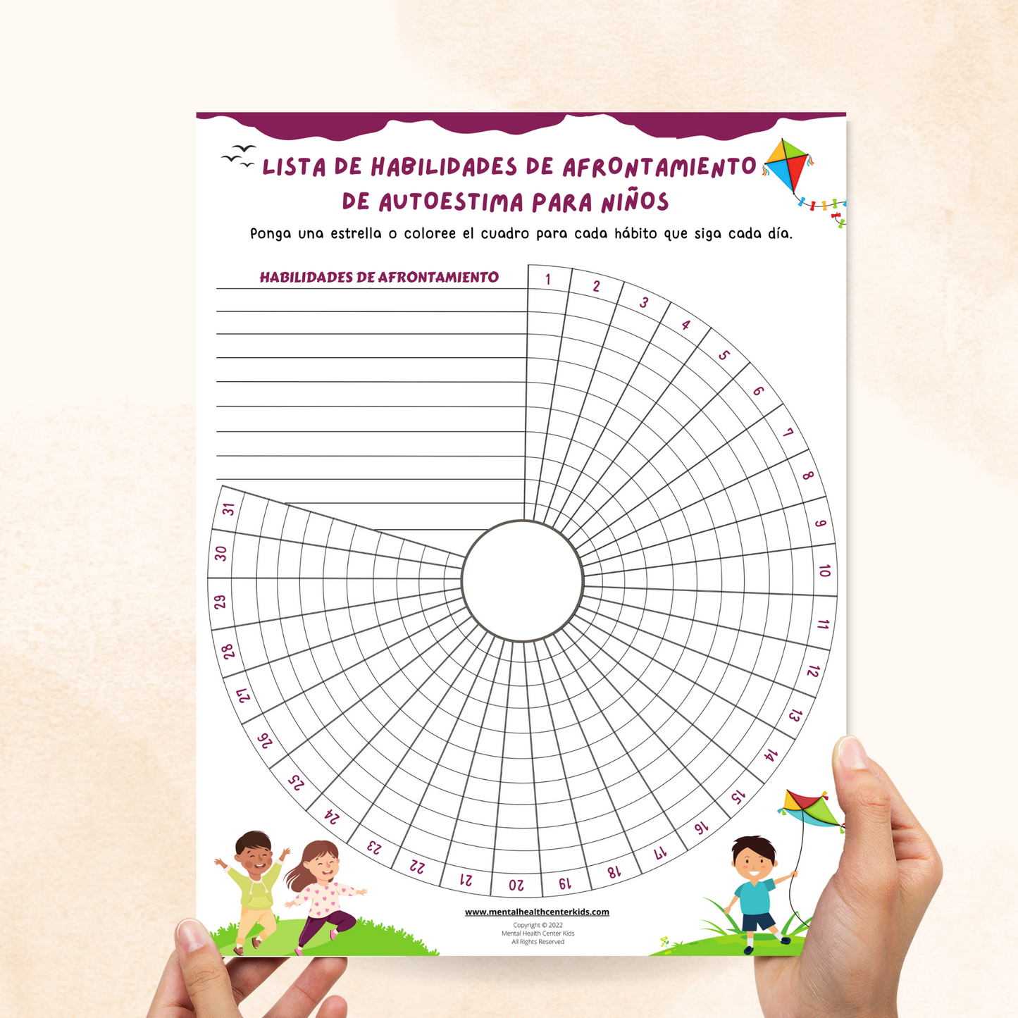 spanish self-esteem worksheets for kids