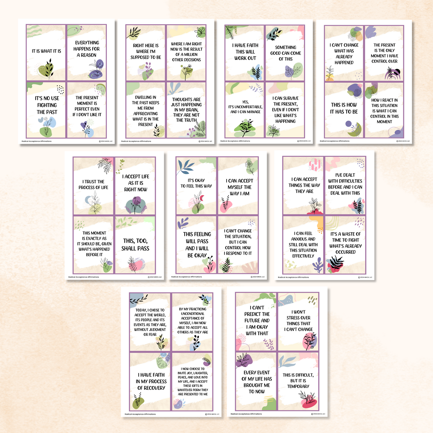 radical acceptance affirmation cards dbt