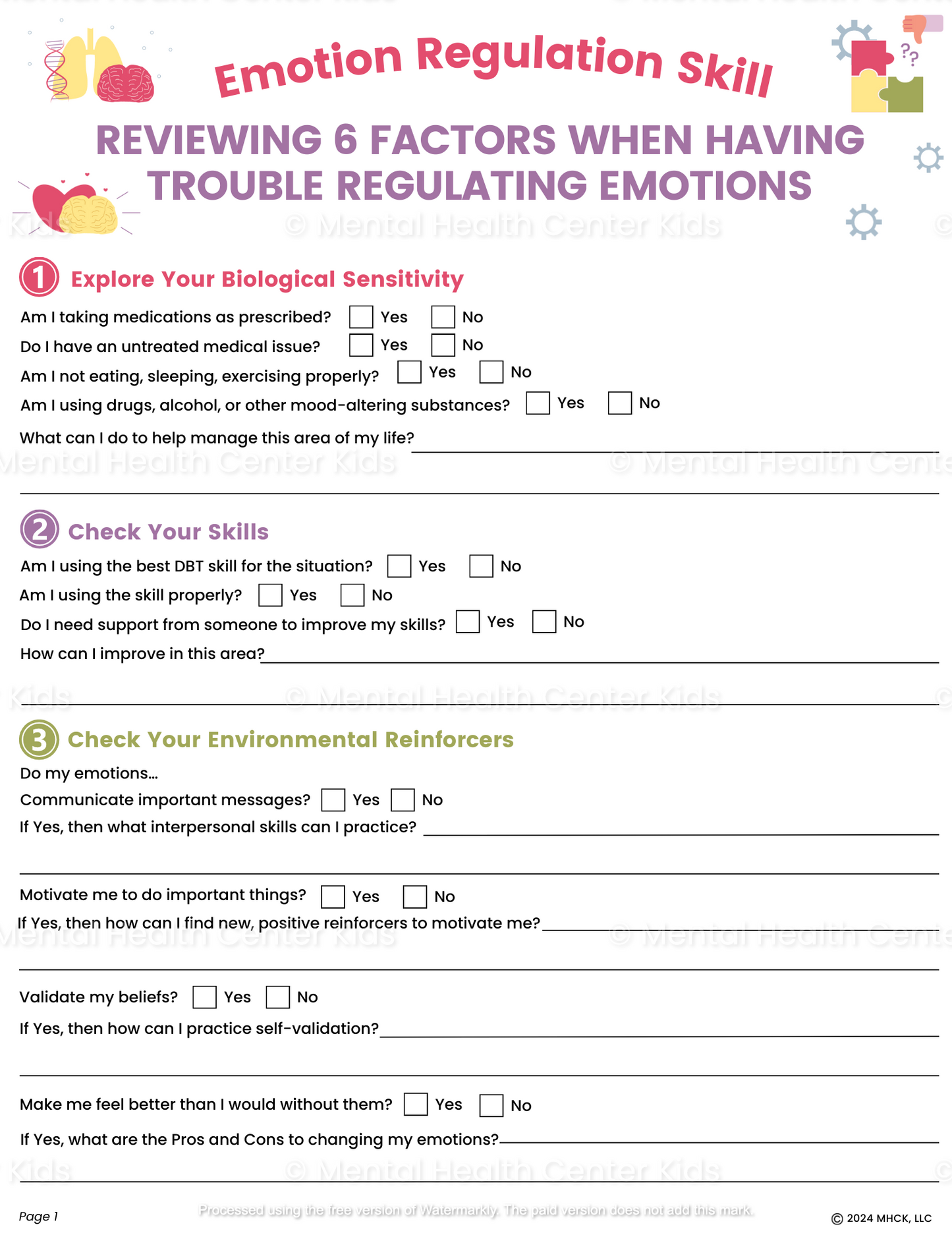 what makes it hard to regulate emotions worksheet
