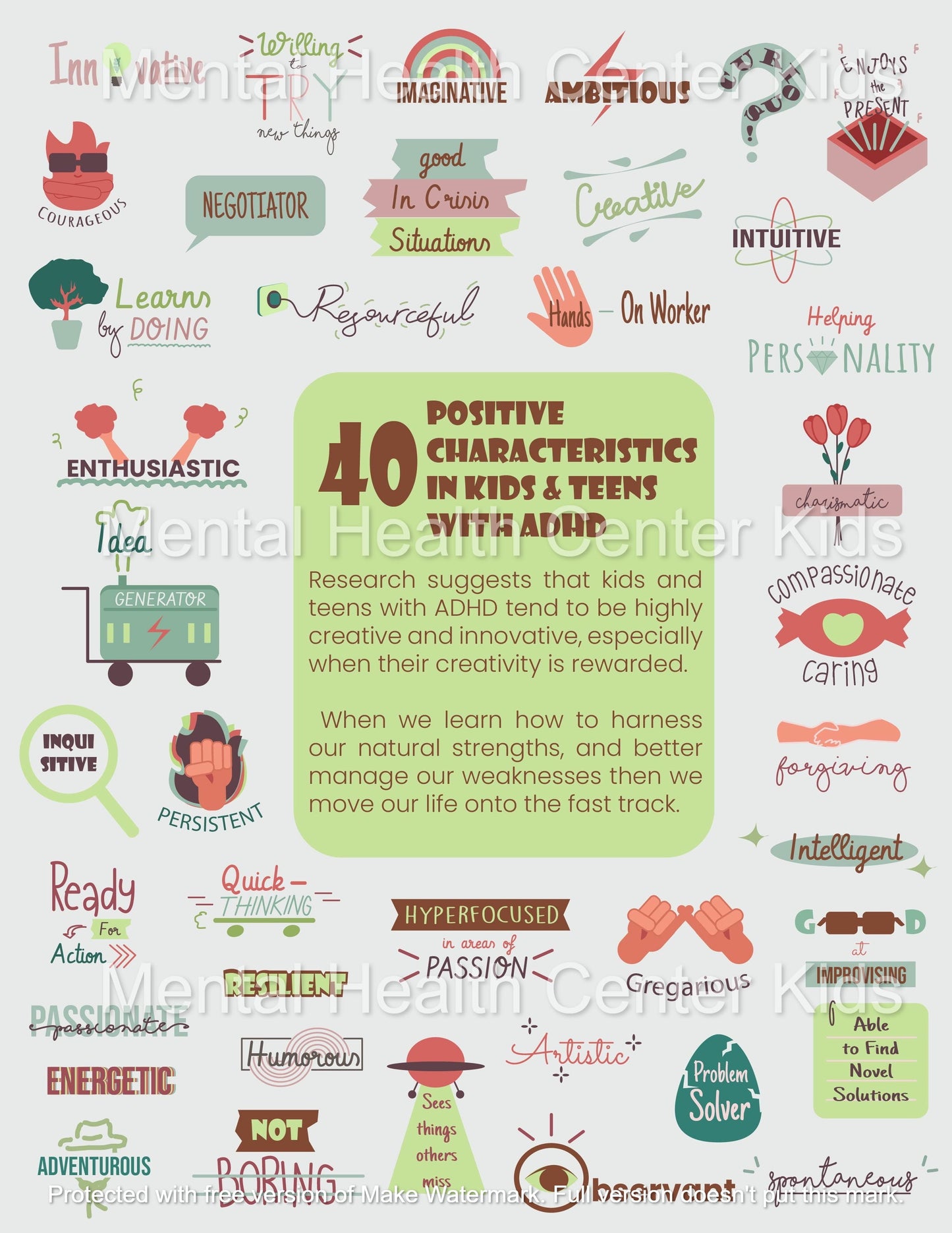 ADHD Infographic Handouts Mini-Bundle (5 Pages)