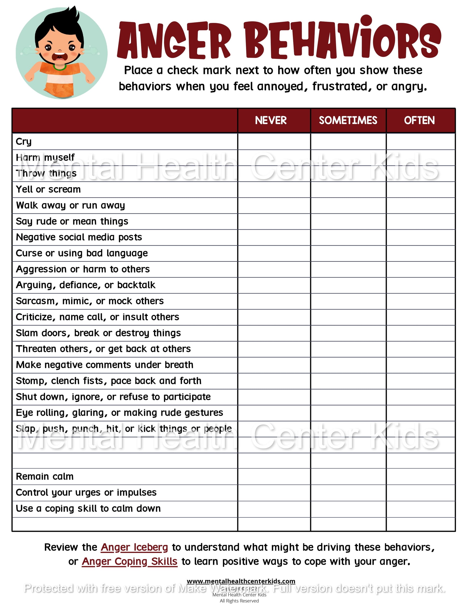 anger behaviors