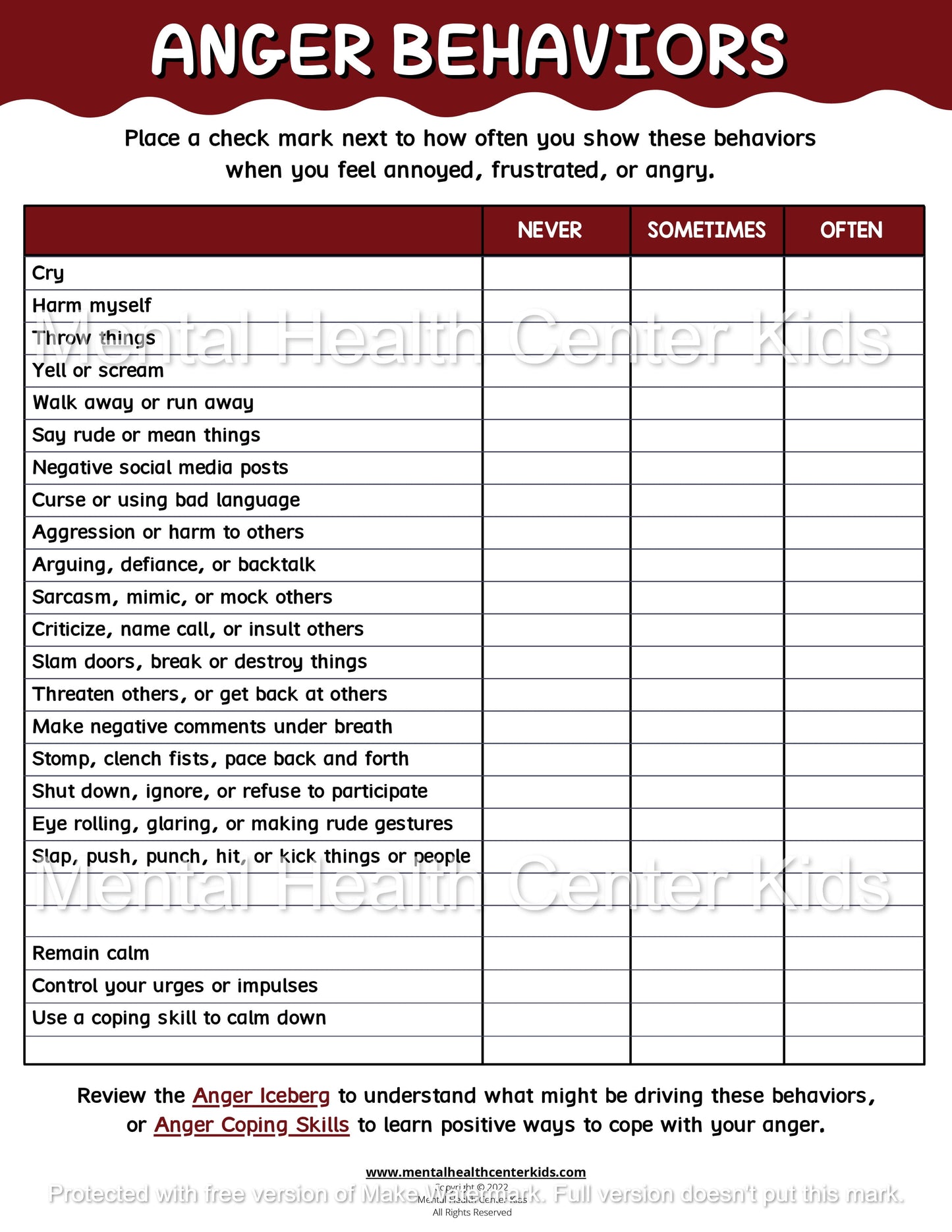 anger behaviors