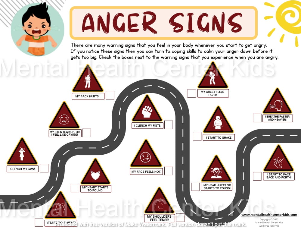 anger signs road map