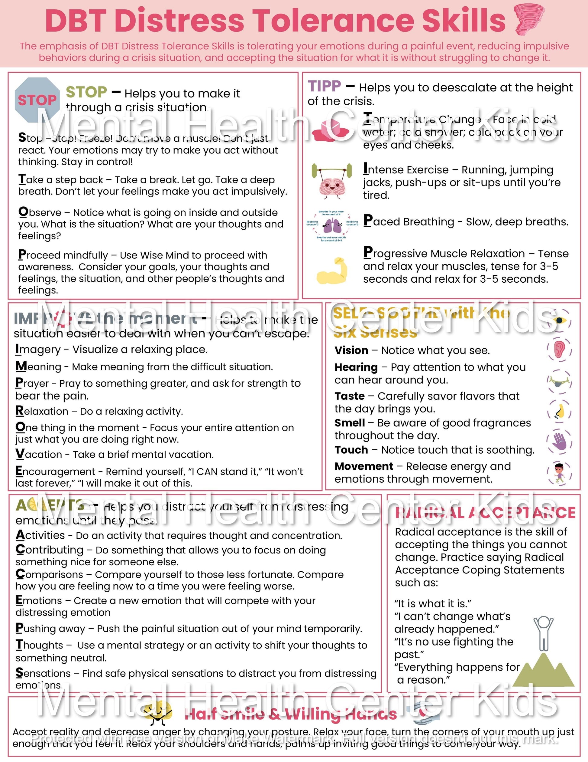 dbt distress tolerance skills pdf