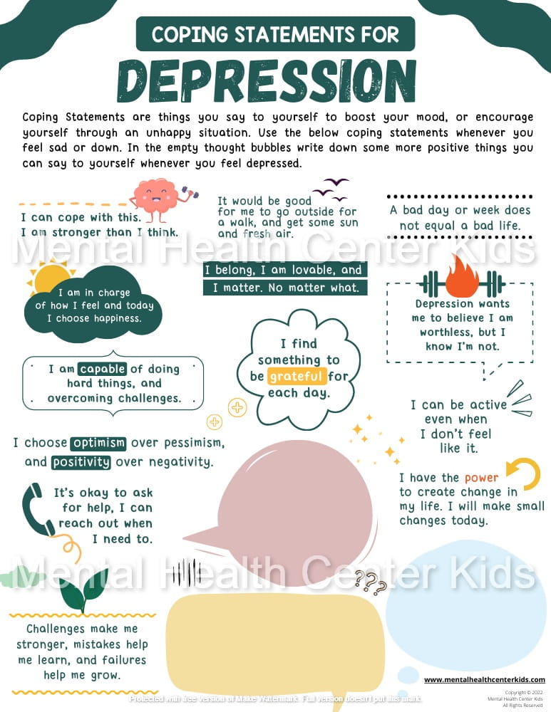 depression coping statements