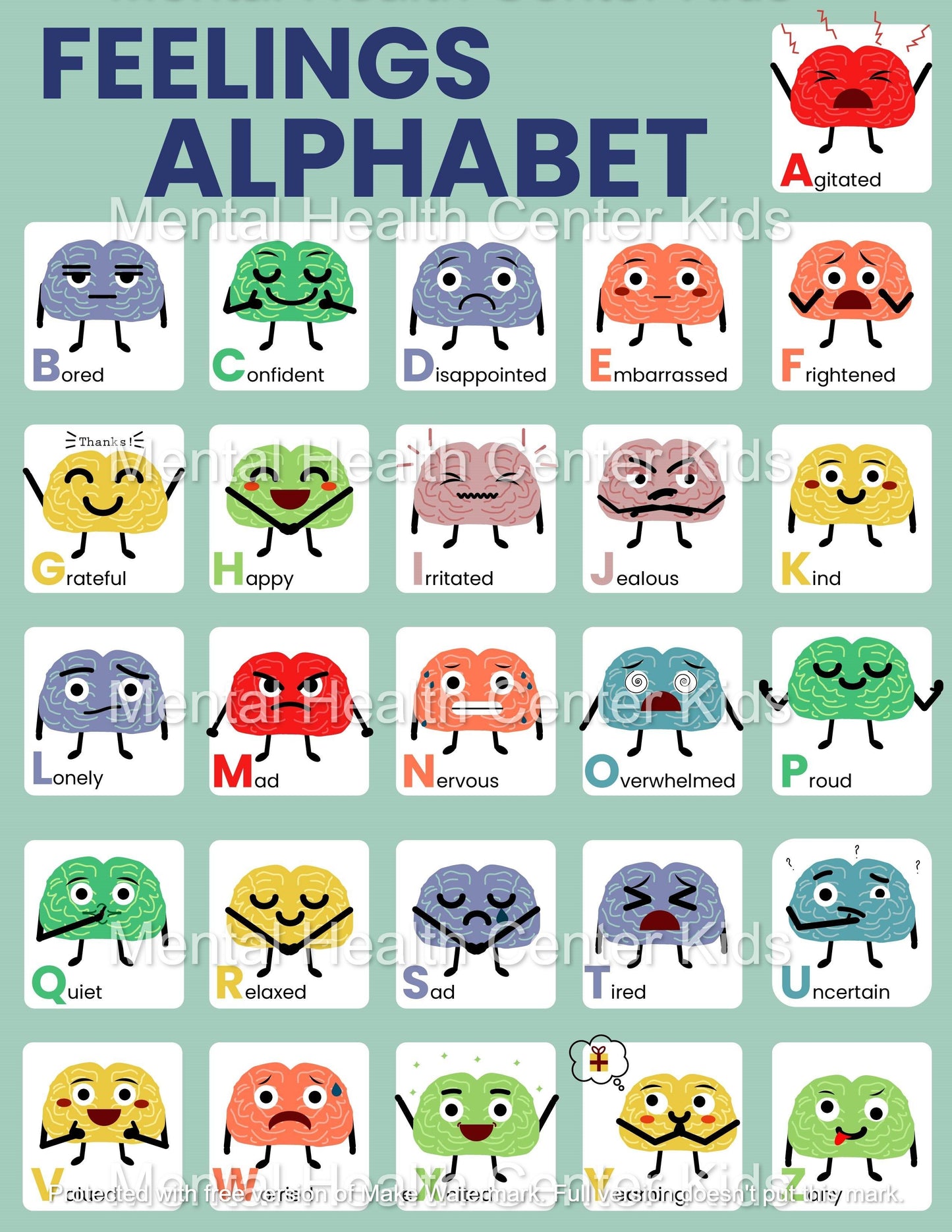 feelings and emotions alphabet