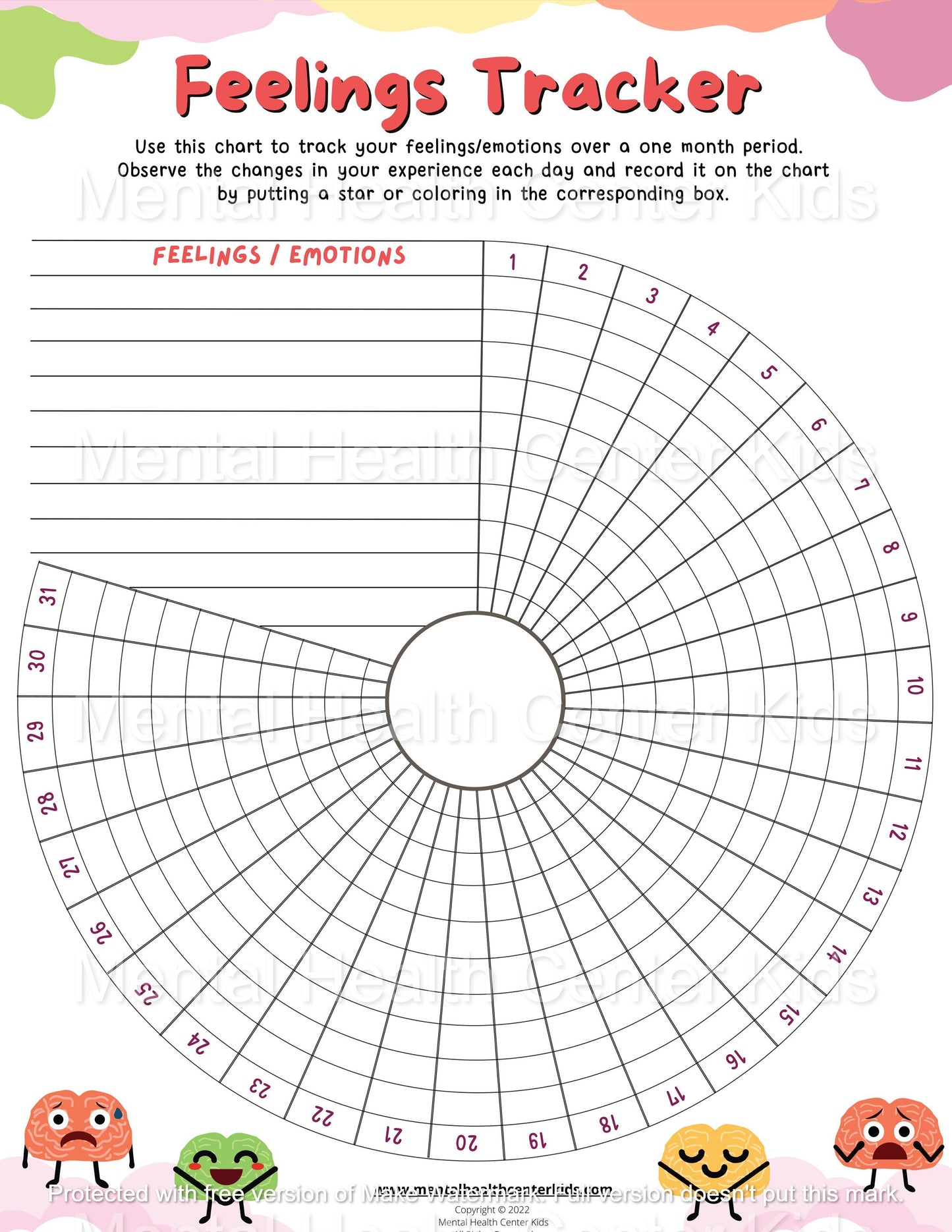 Feelings Tracker Blank Copy