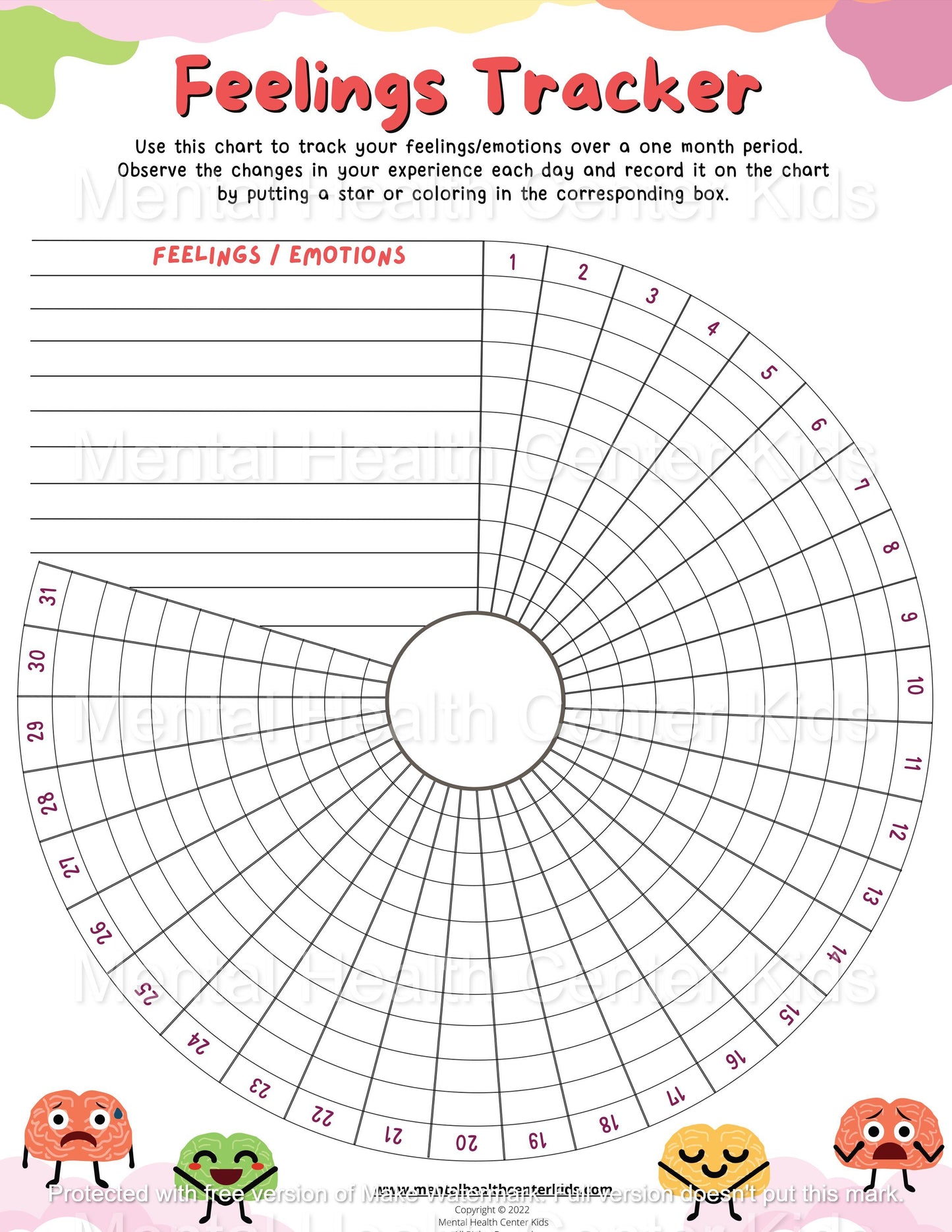 Feelings Tracker Blank Copy