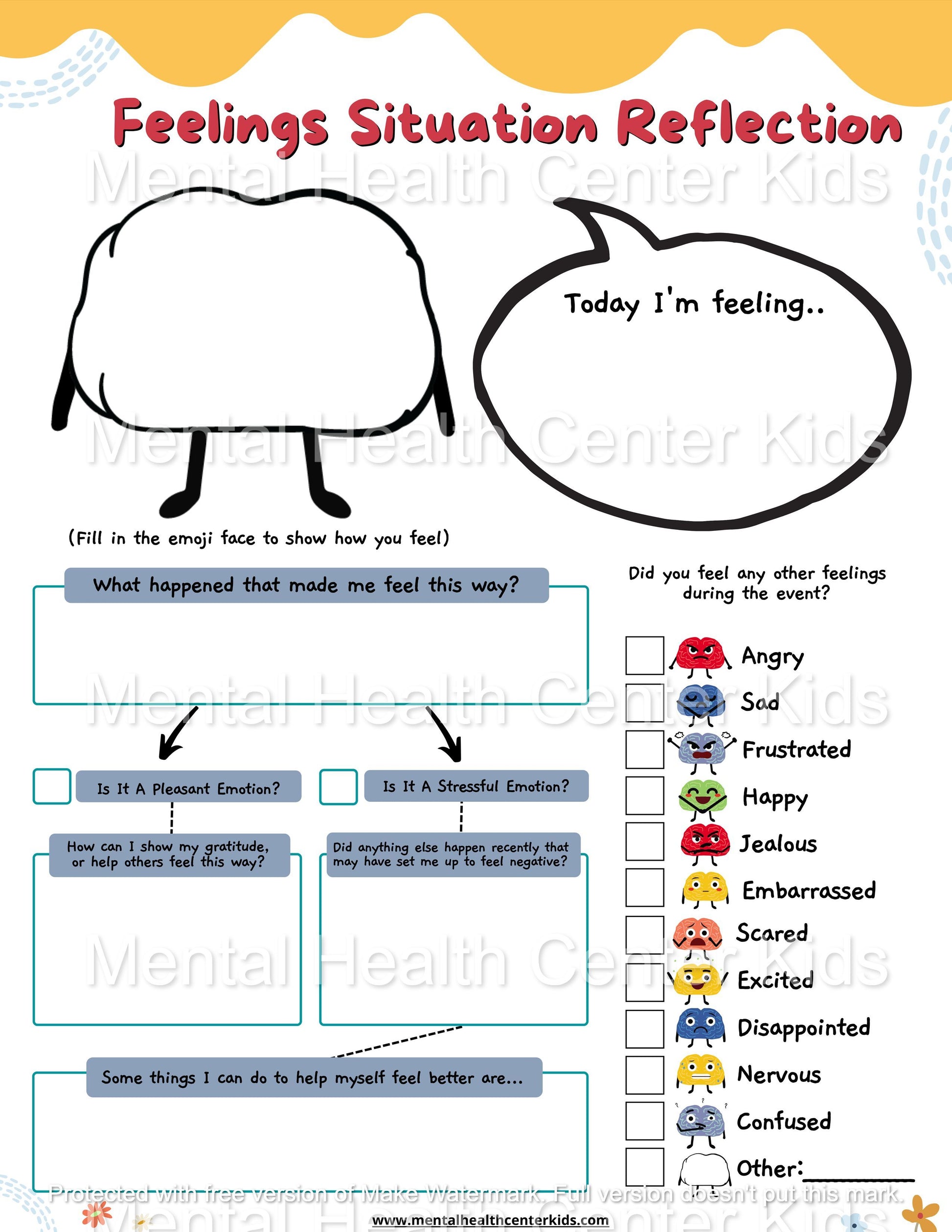 reflection worksheet