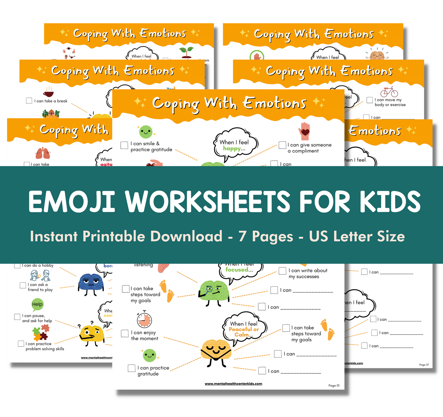 Emoji Feelings and Emotions Worksheets