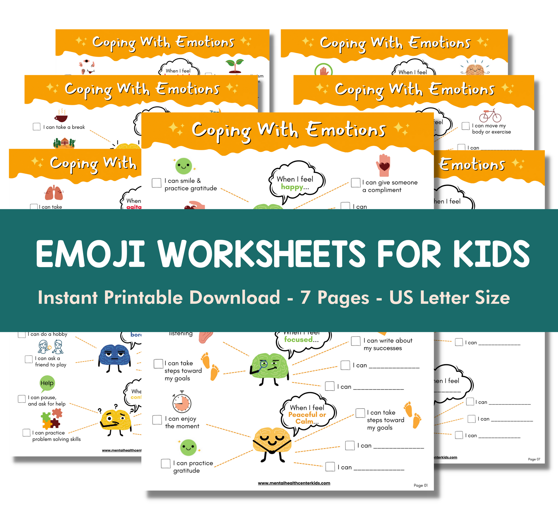 Emoji Feelings and Emotions Worksheets