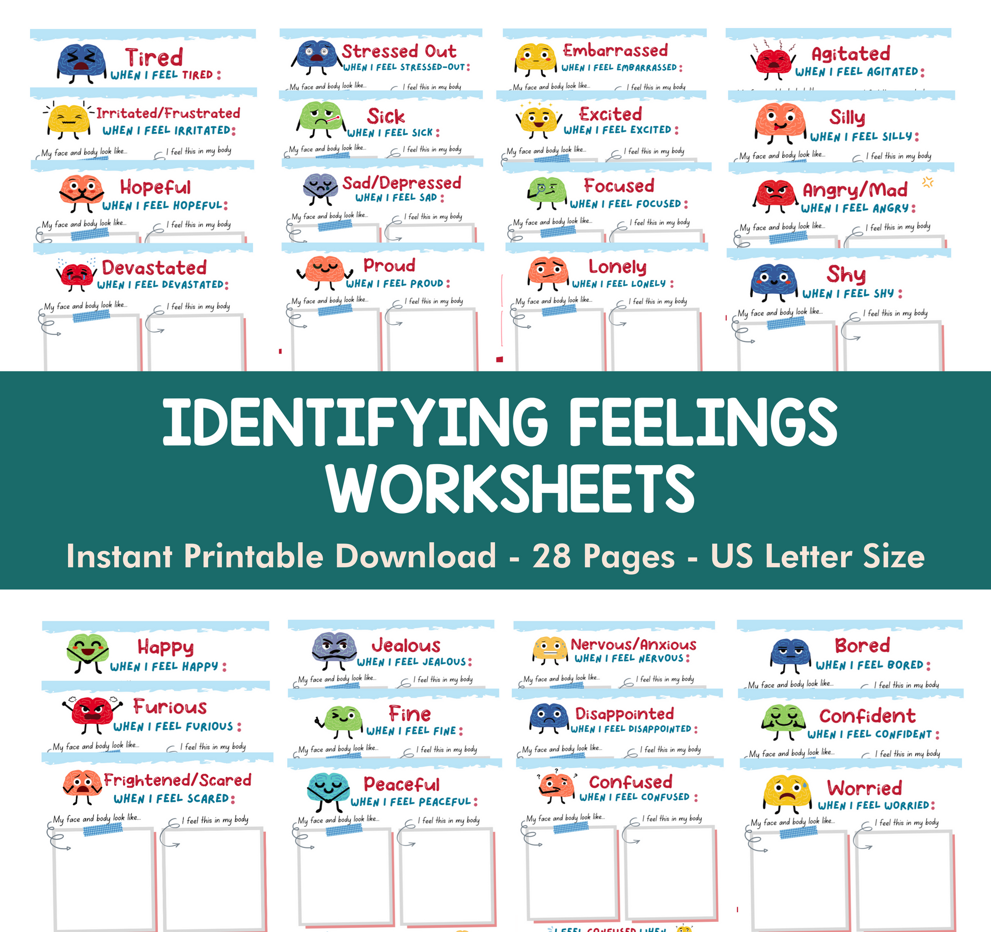 Identifying Feelings Worksheets