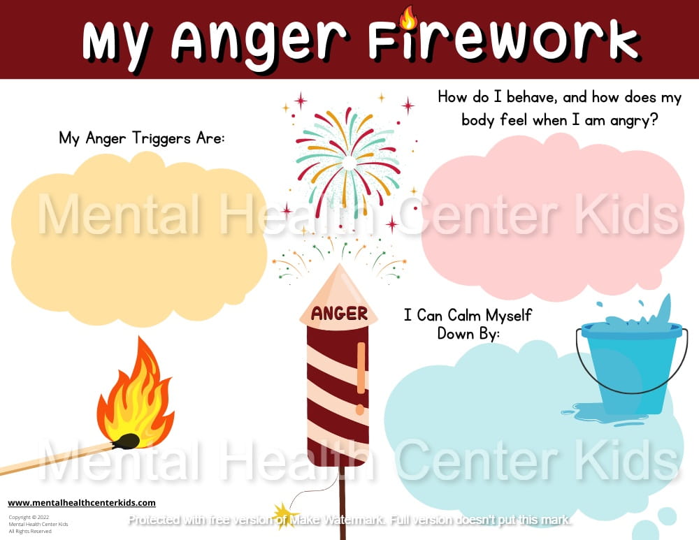 My Anger Firework Worksheet