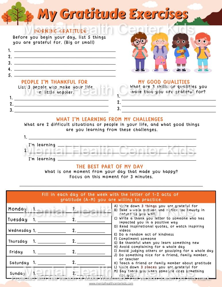 Trauma Worksheets for Kids and Teens