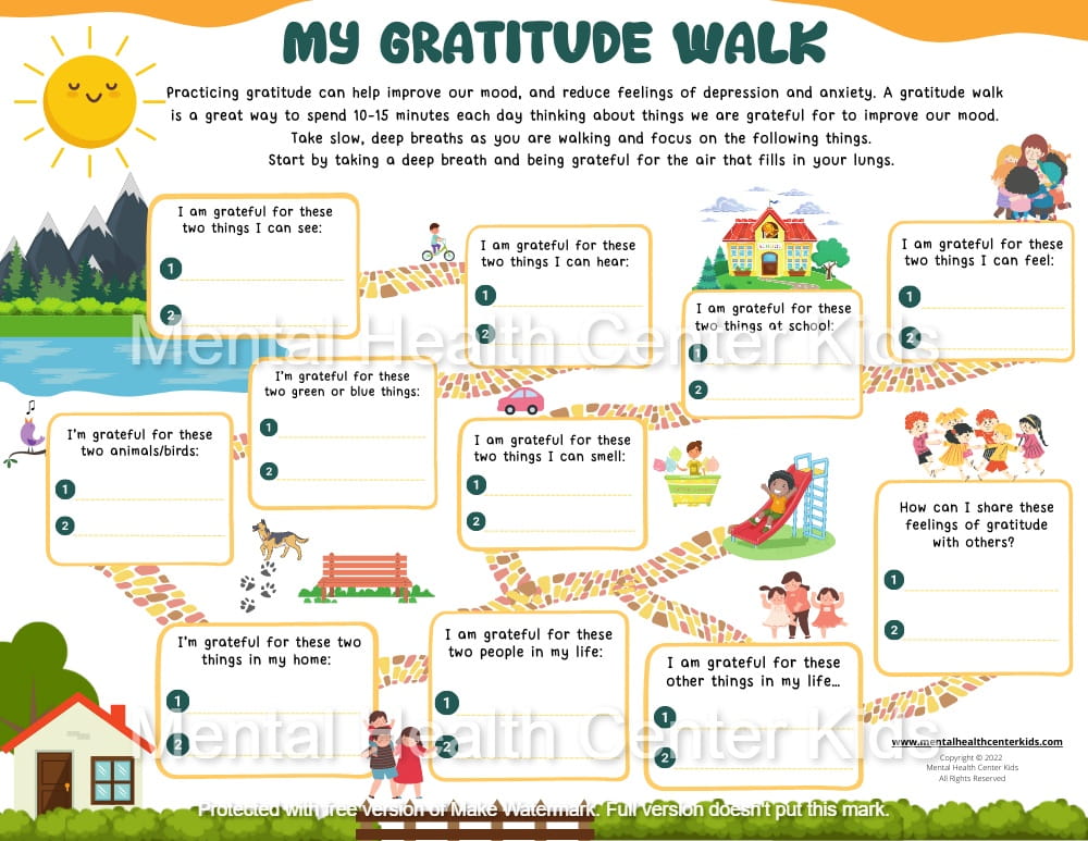 gratitude walk worksheet