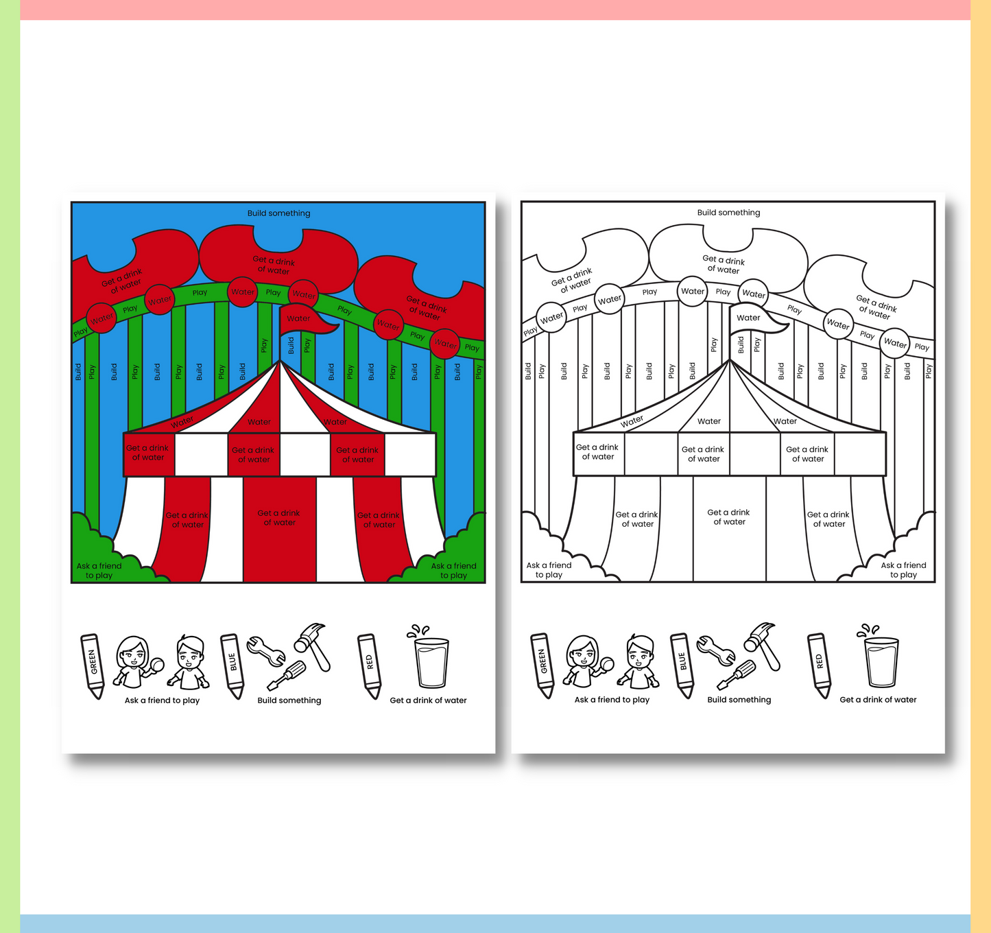 Color by Coping Skills Summer Activity